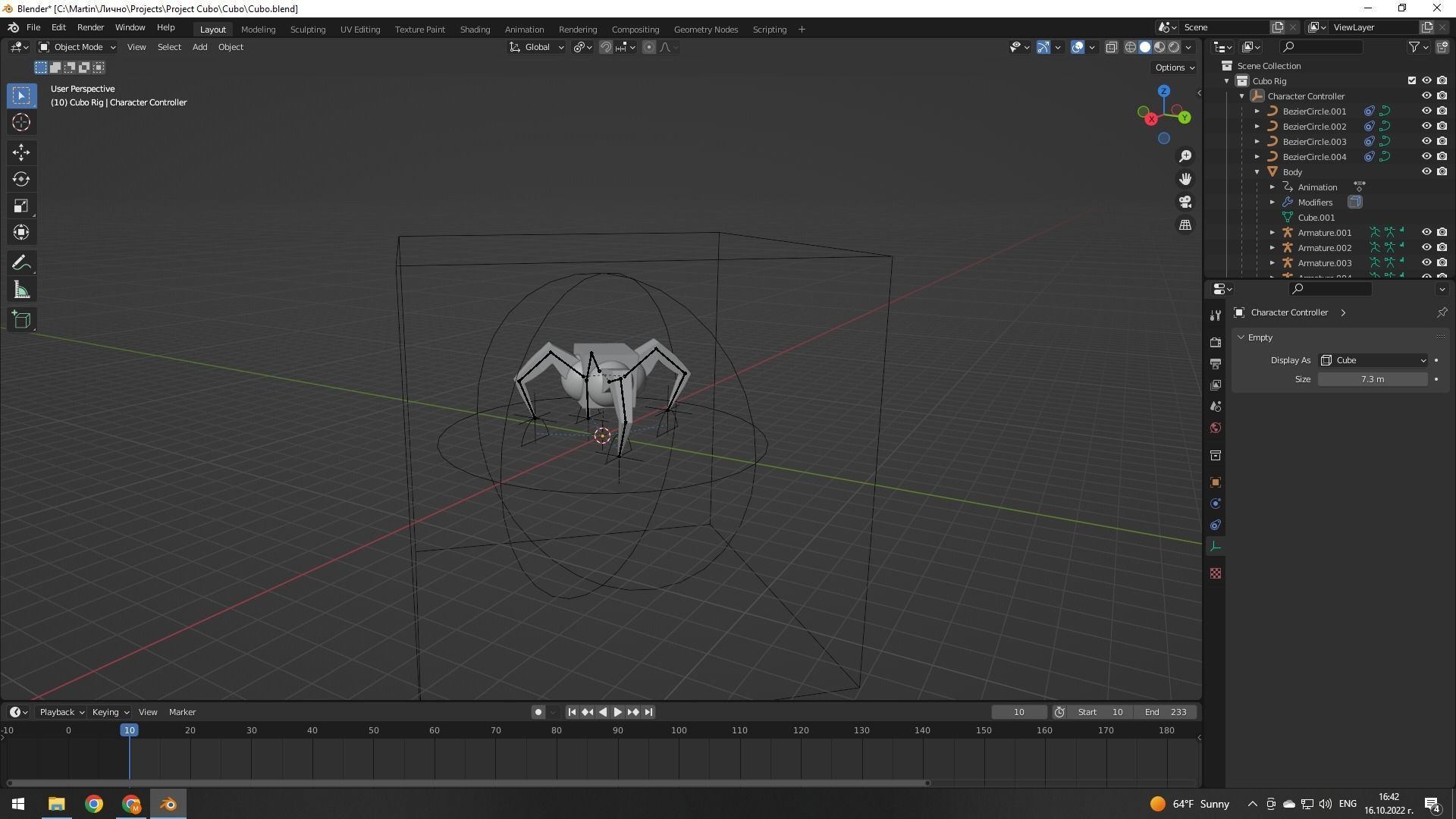 Cube Robot Low-poly 3D model_2