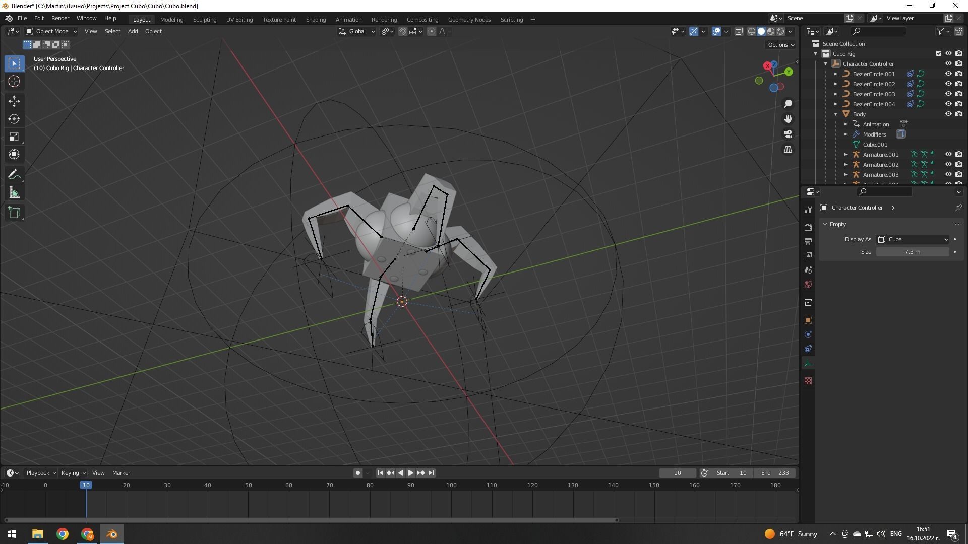 Cube Robot Low-poly 3D model_5