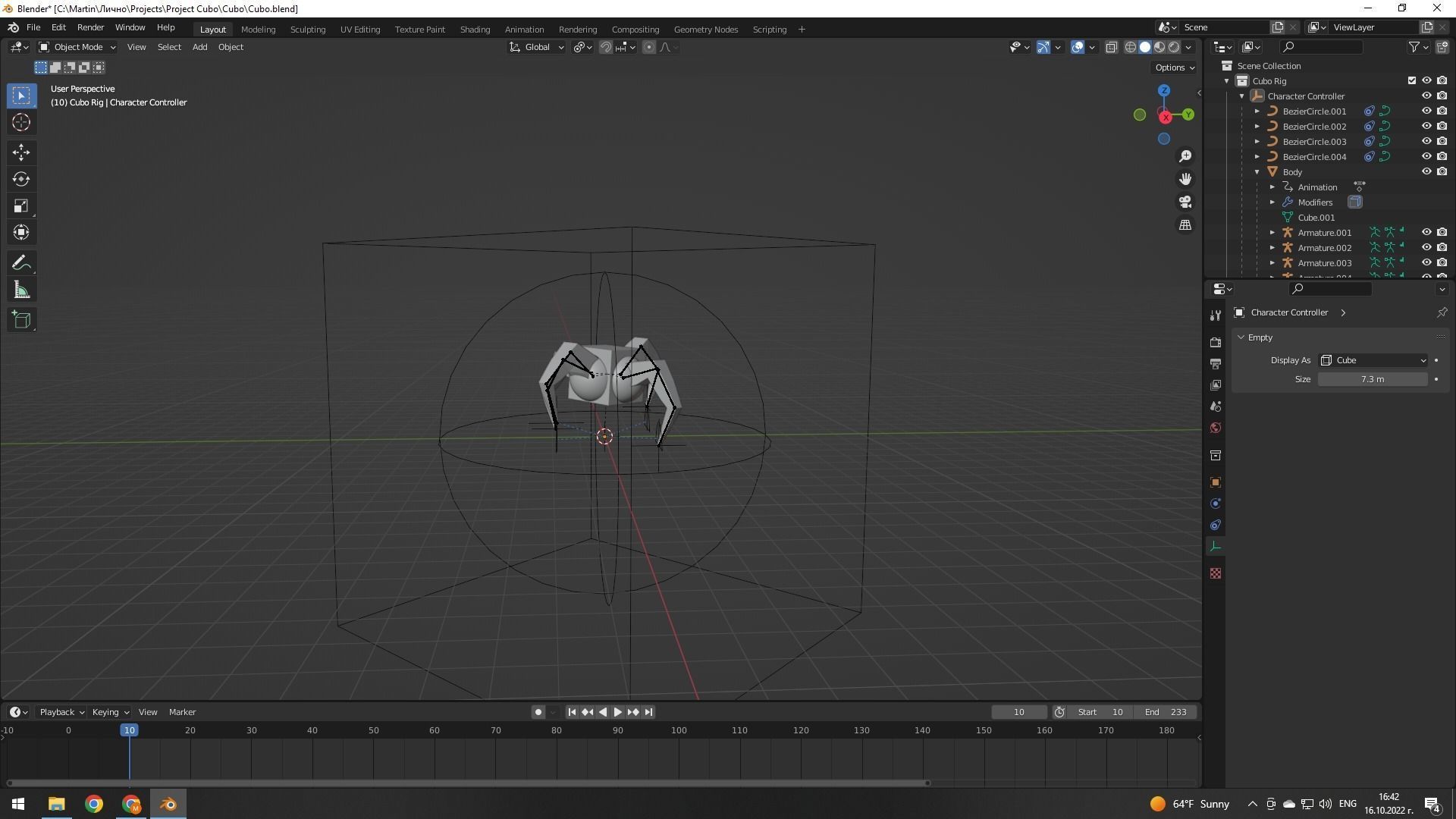 Cube Robot Low-poly 3D model_4