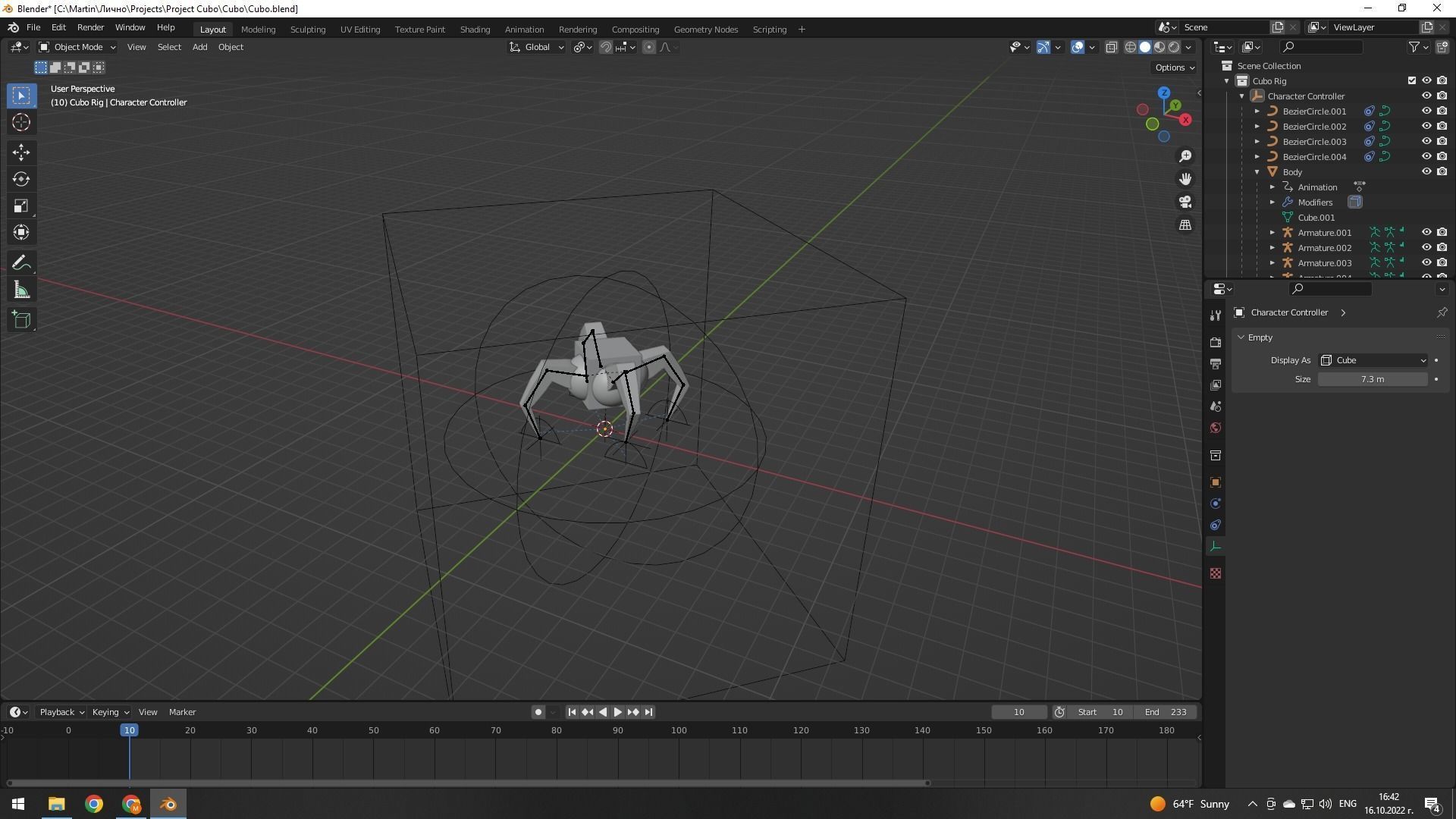 Cube Robot Low-poly 3D model_3