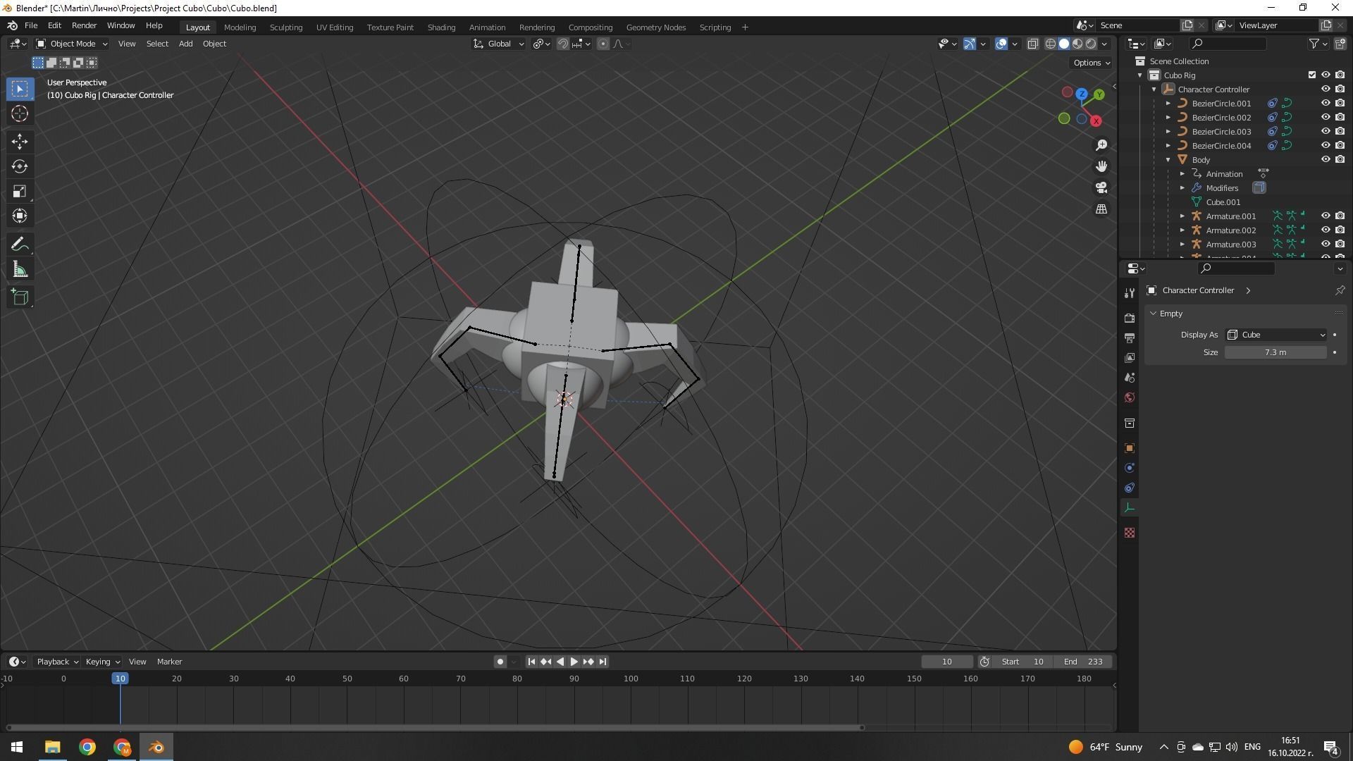 Cube Robot Low-poly 3D model_6