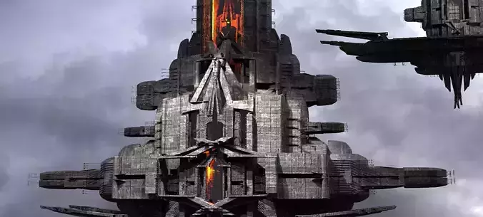 Cyberpunk Lords Towers extended Kitbash  3D model