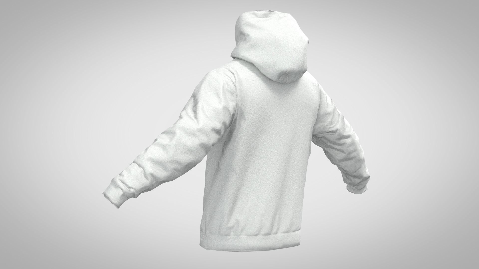 jacket hoodie Low-poly 3D model_4