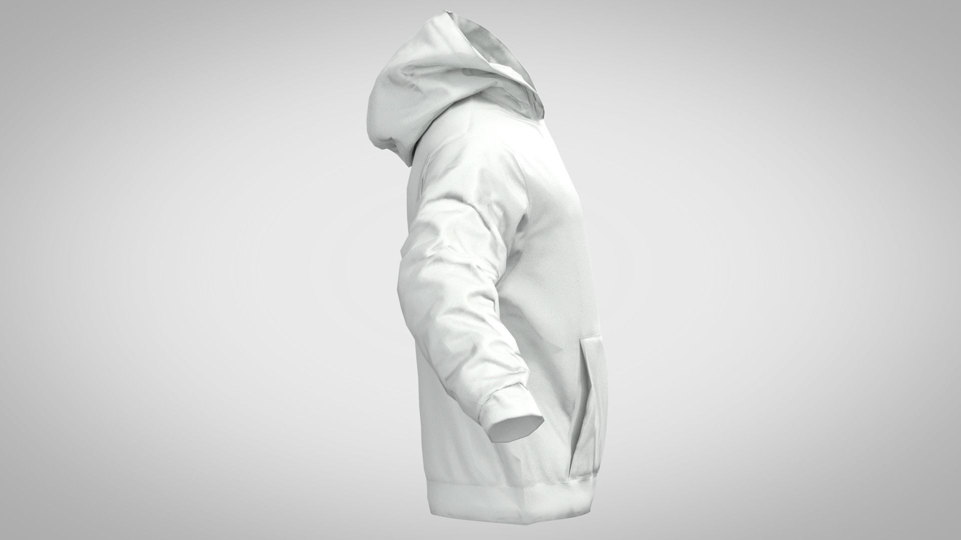 jacket hoodie Low-poly 3D model_6