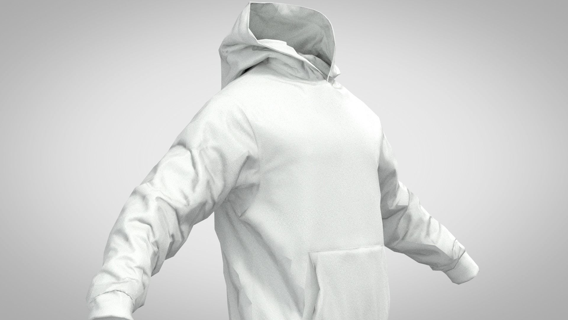 jacket hoodie Low-poly 3D model_7