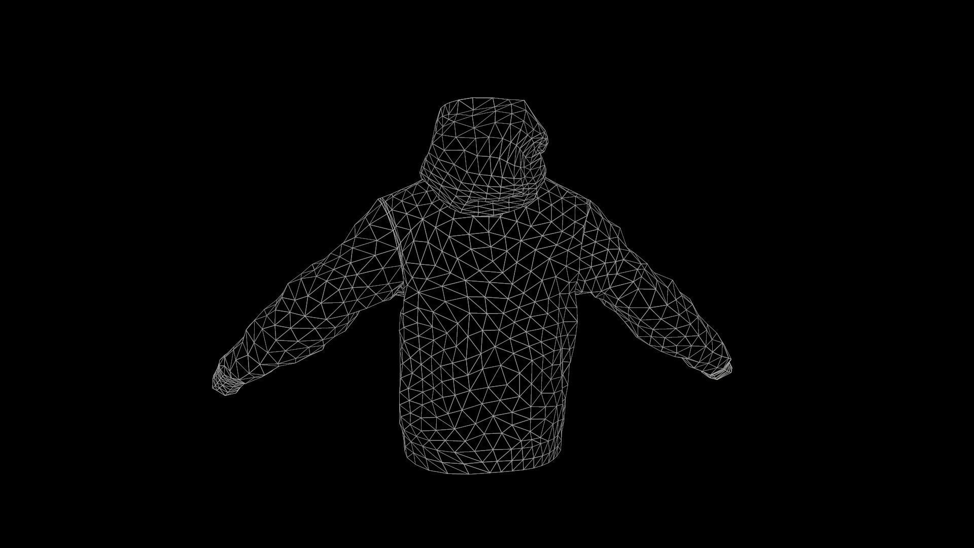 jacket hoodie Low-poly 3D model_10