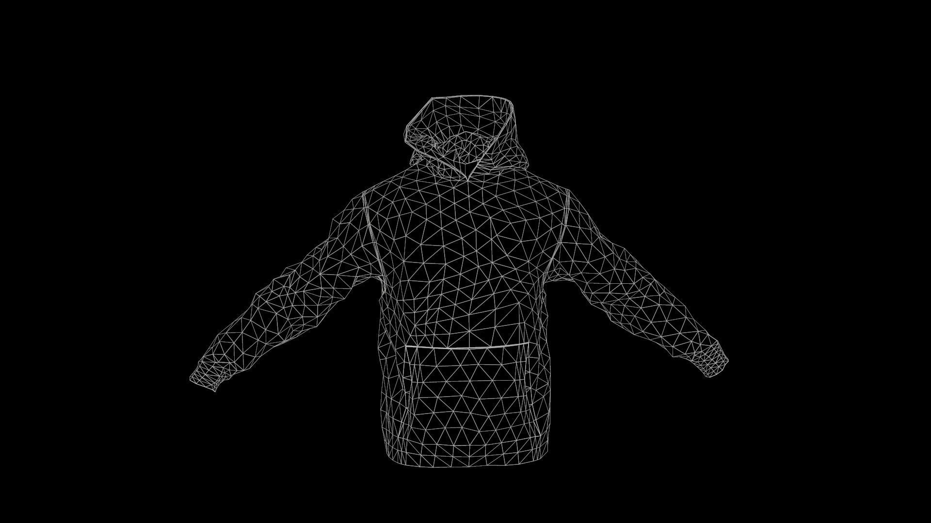 jacket hoodie Low-poly 3D model_8