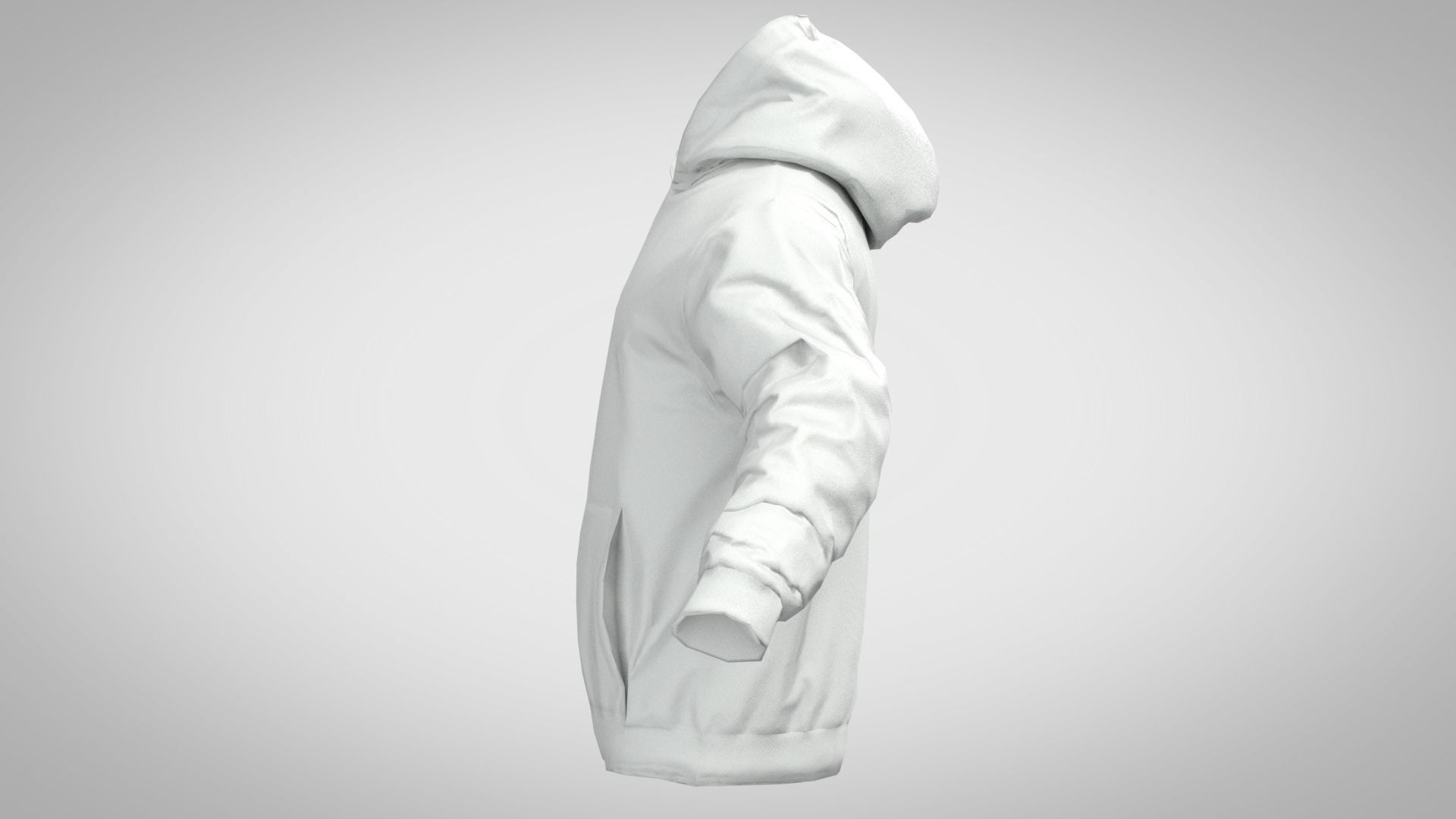 jacket hoodie Low-poly 3D model_3