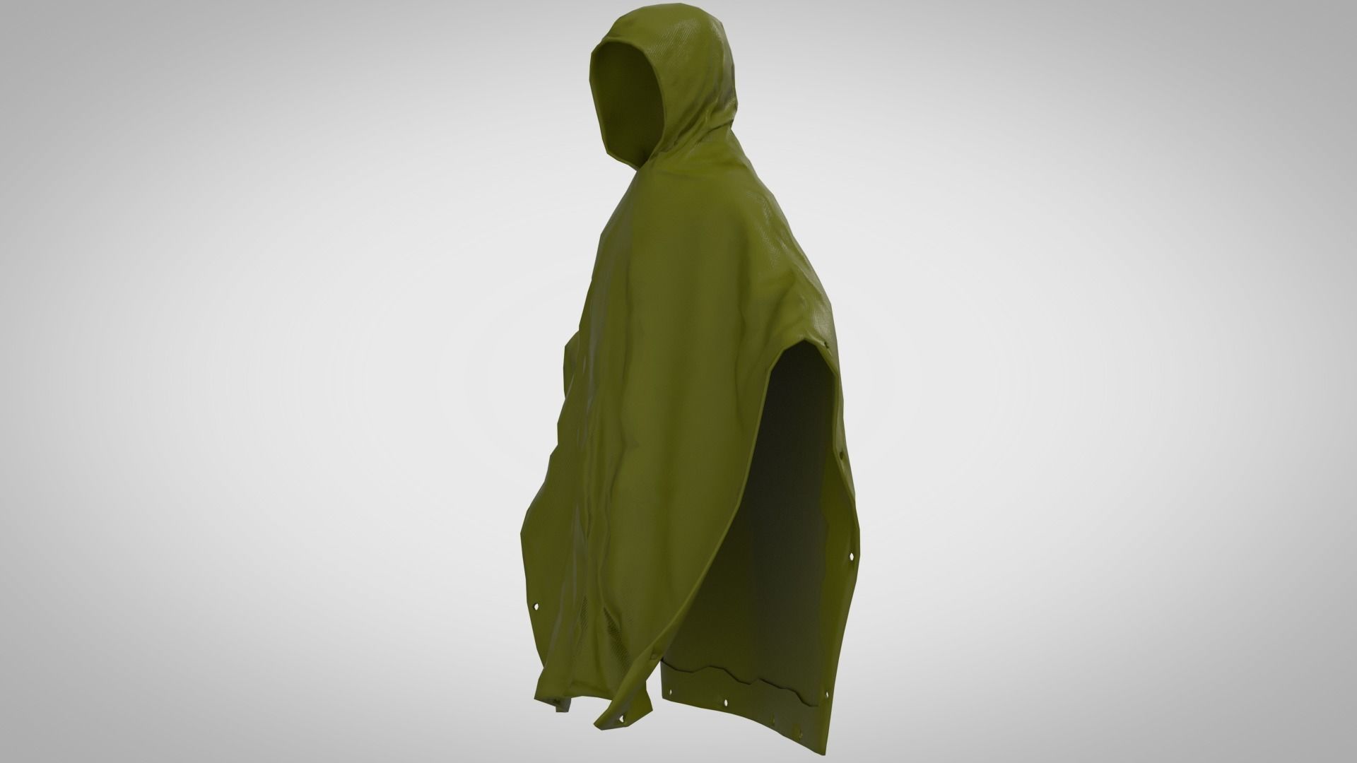 cloak rain poncho Low-poly 3D model_3