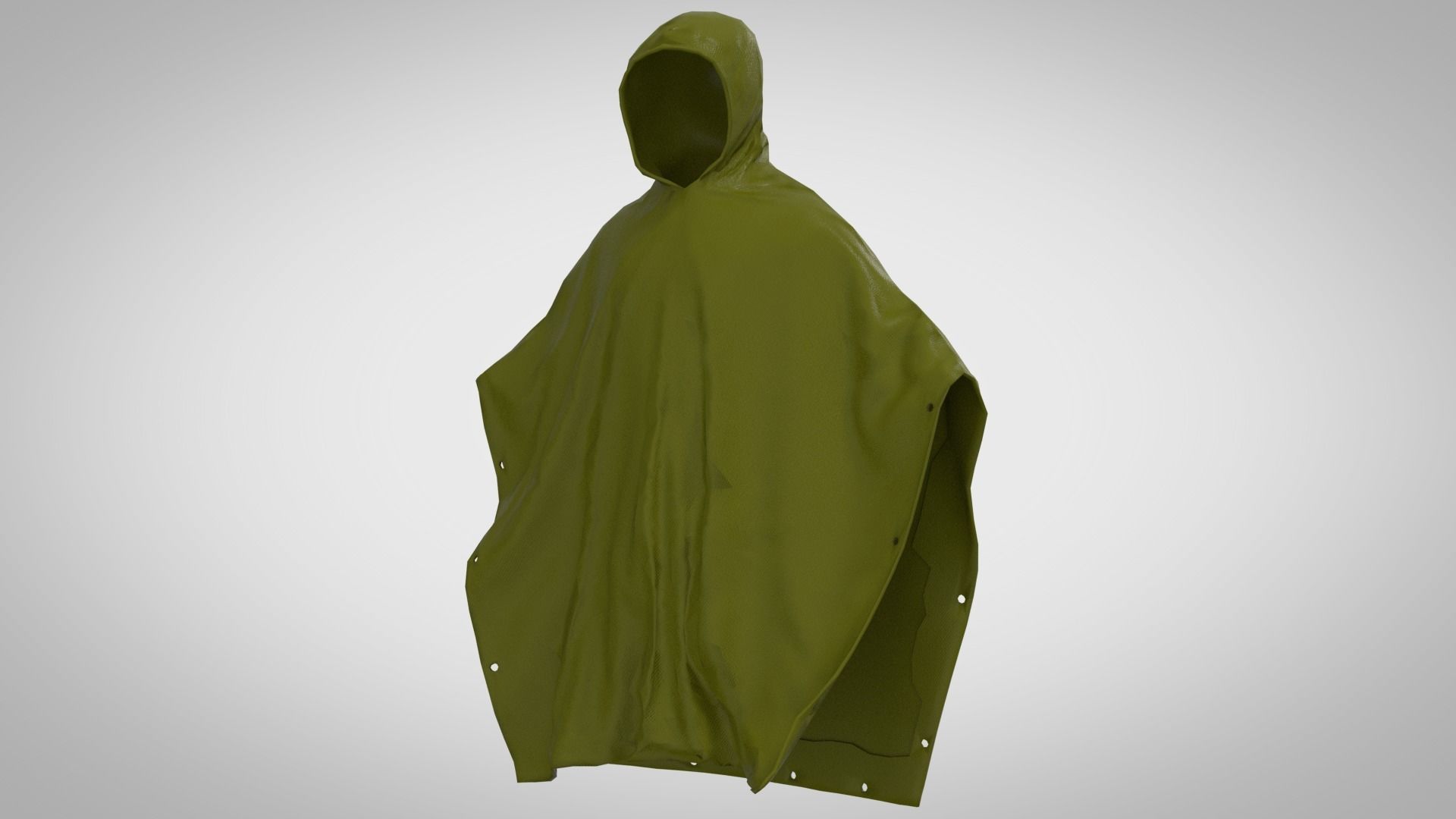 cloak rain poncho Low-poly 3D model_2