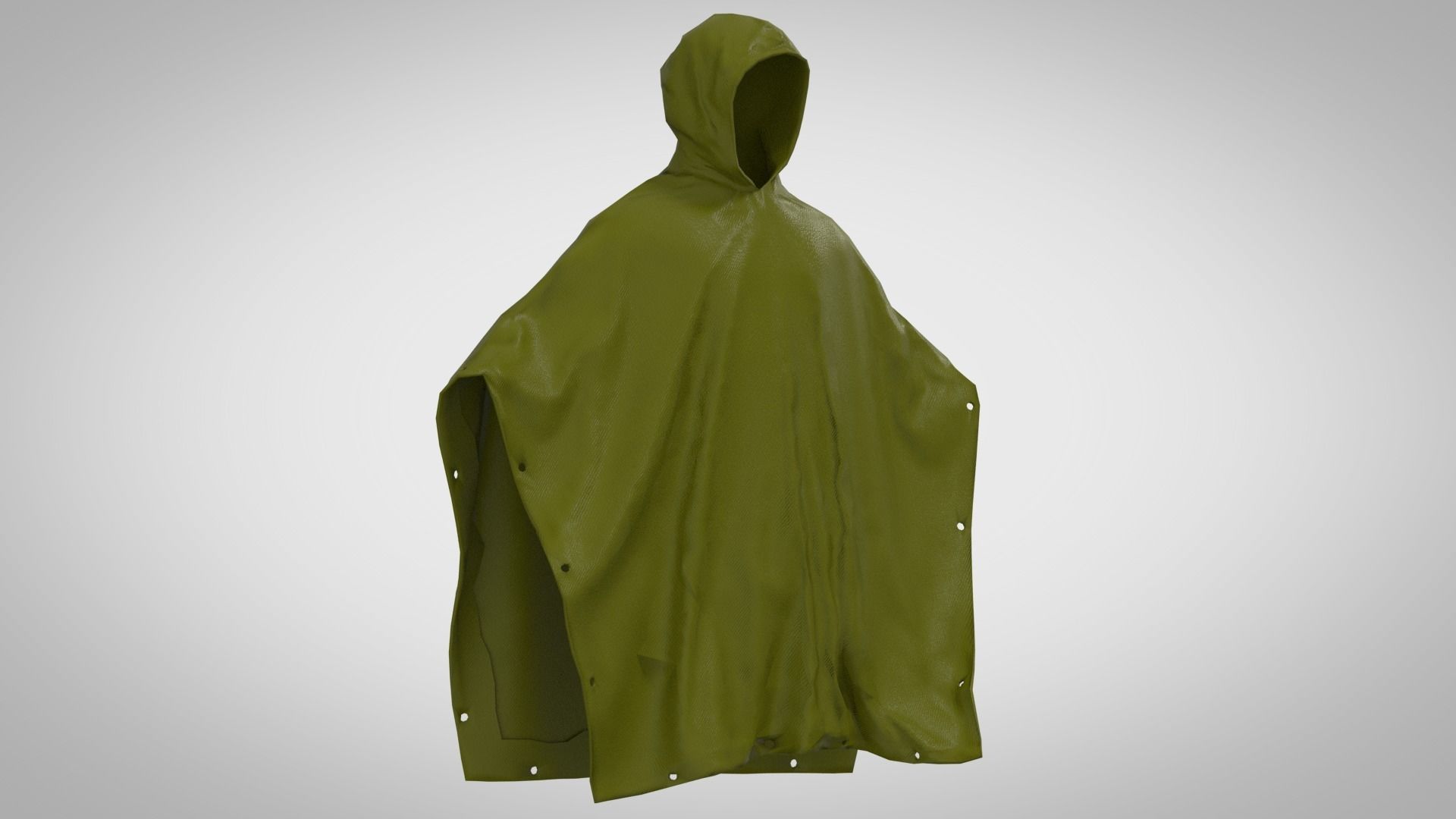cloak rain poncho Low-poly 3D model_5