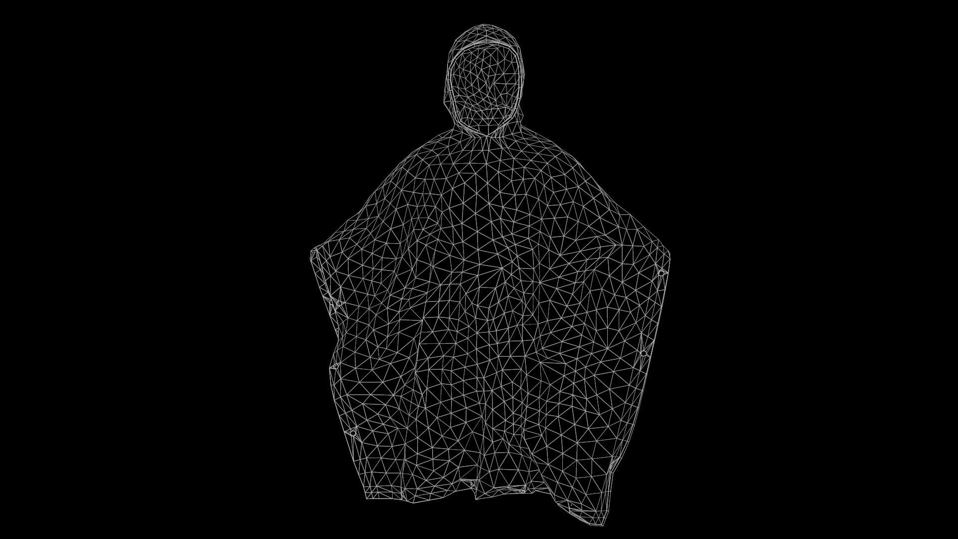 cloak rain poncho Low-poly 3D model_6