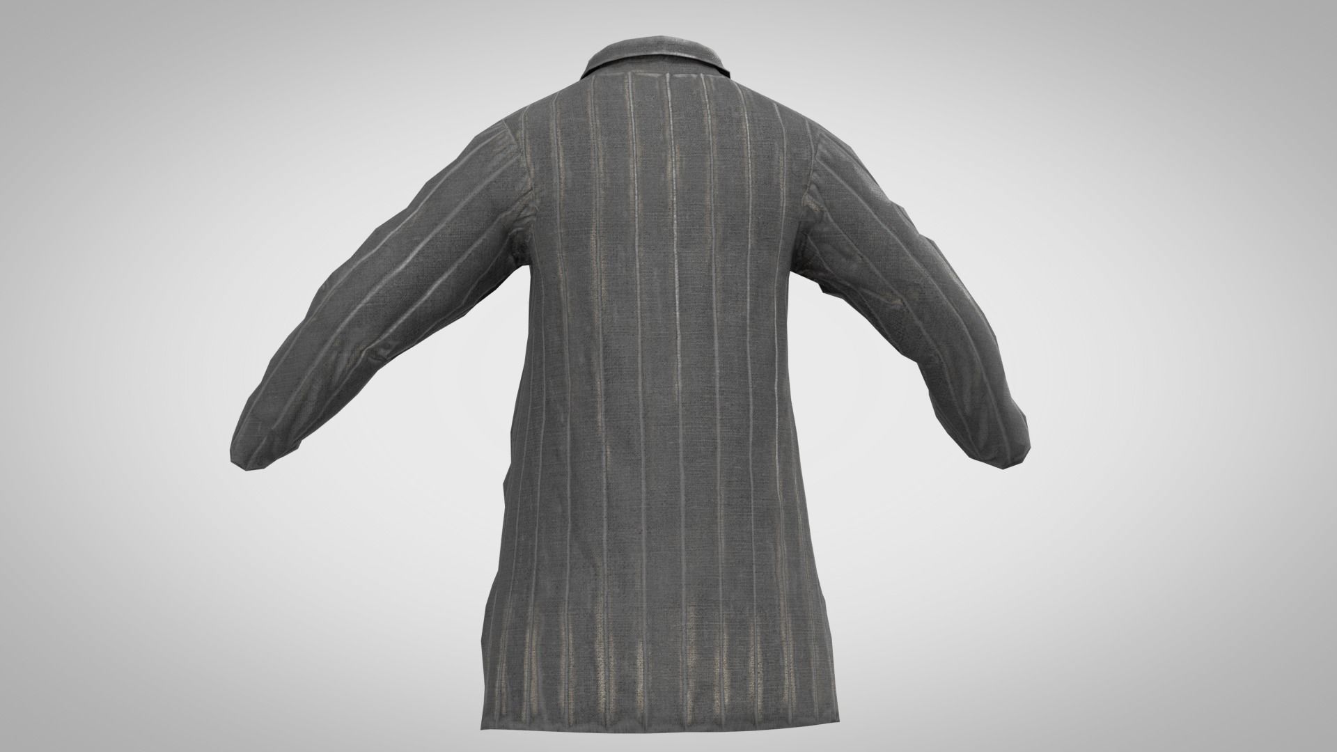 jacket coat with pinstripe pattern Low-poly 3D model_1