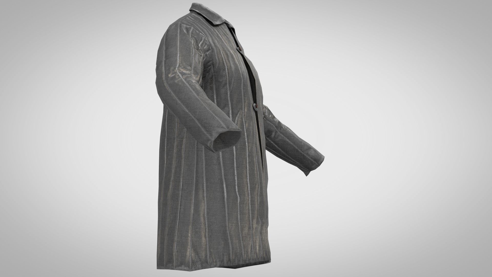 jacket coat with pinstripe pattern Low-poly 3D model_2
