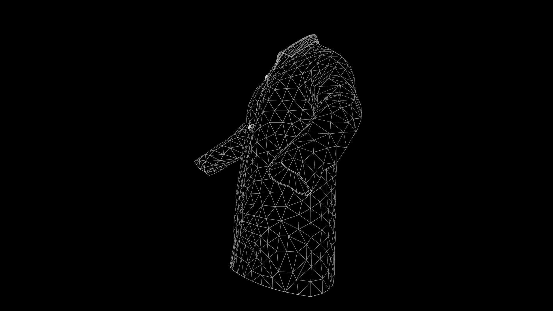 jacket coat with pinstripe pattern Low-poly 3D model_8