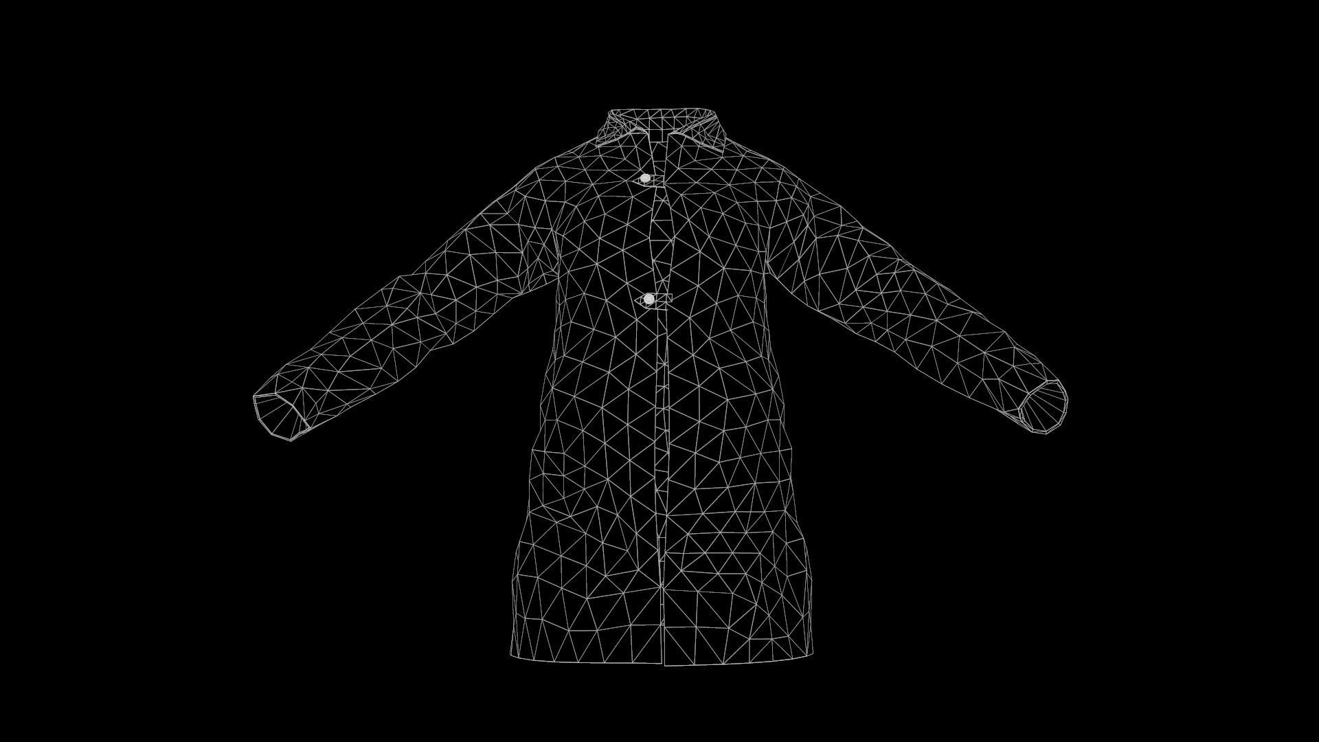 jacket coat with pinstripe pattern Low-poly 3D model_7