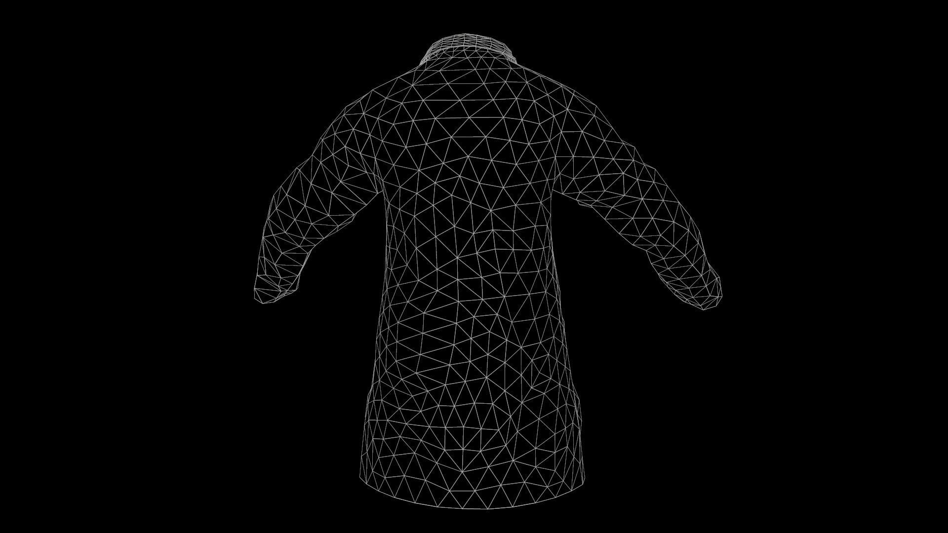 jacket coat with pinstripe pattern Low-poly 3D model_9