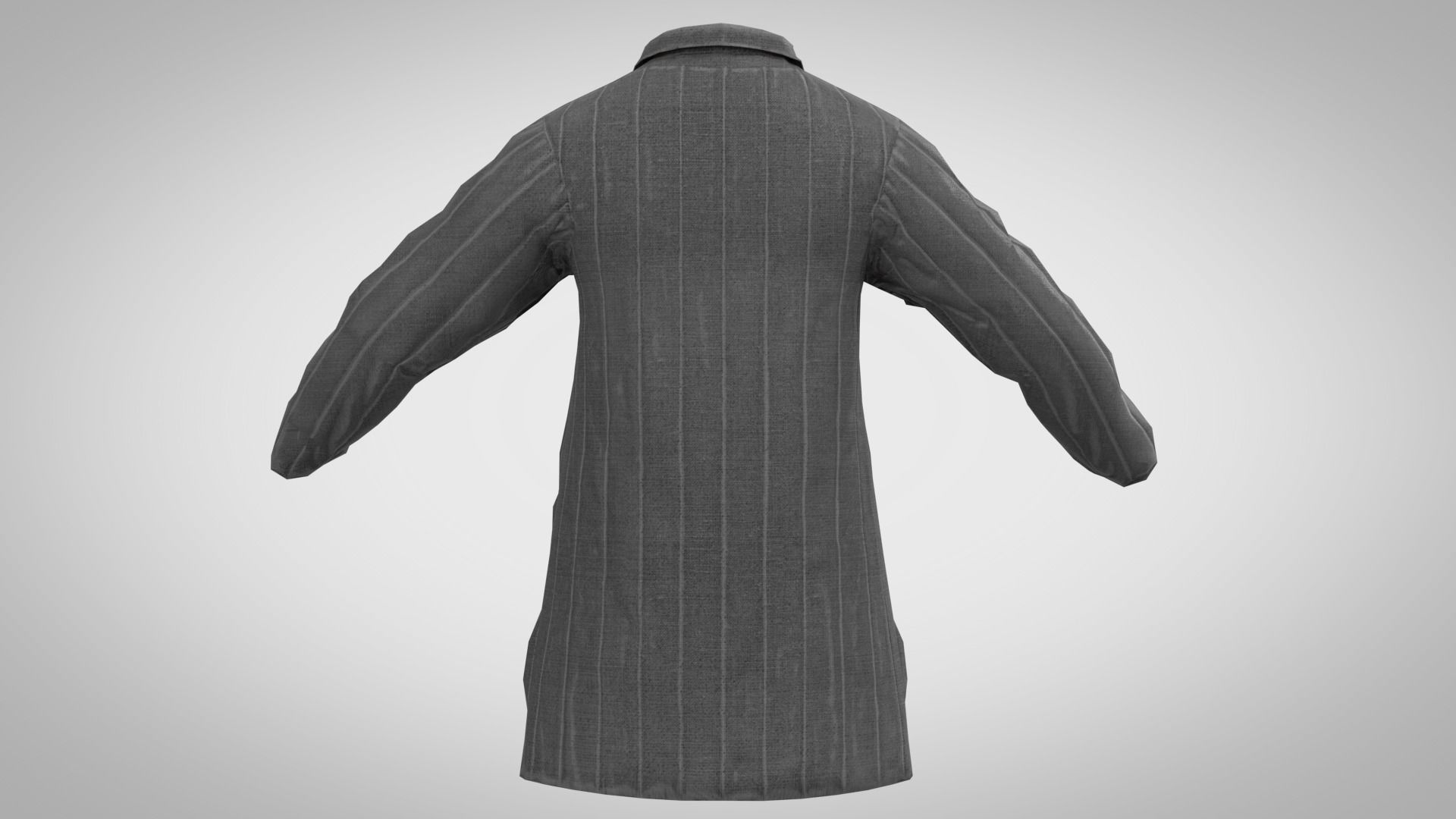 jacket coat with pinstripe pattern Low-poly 3D model_6