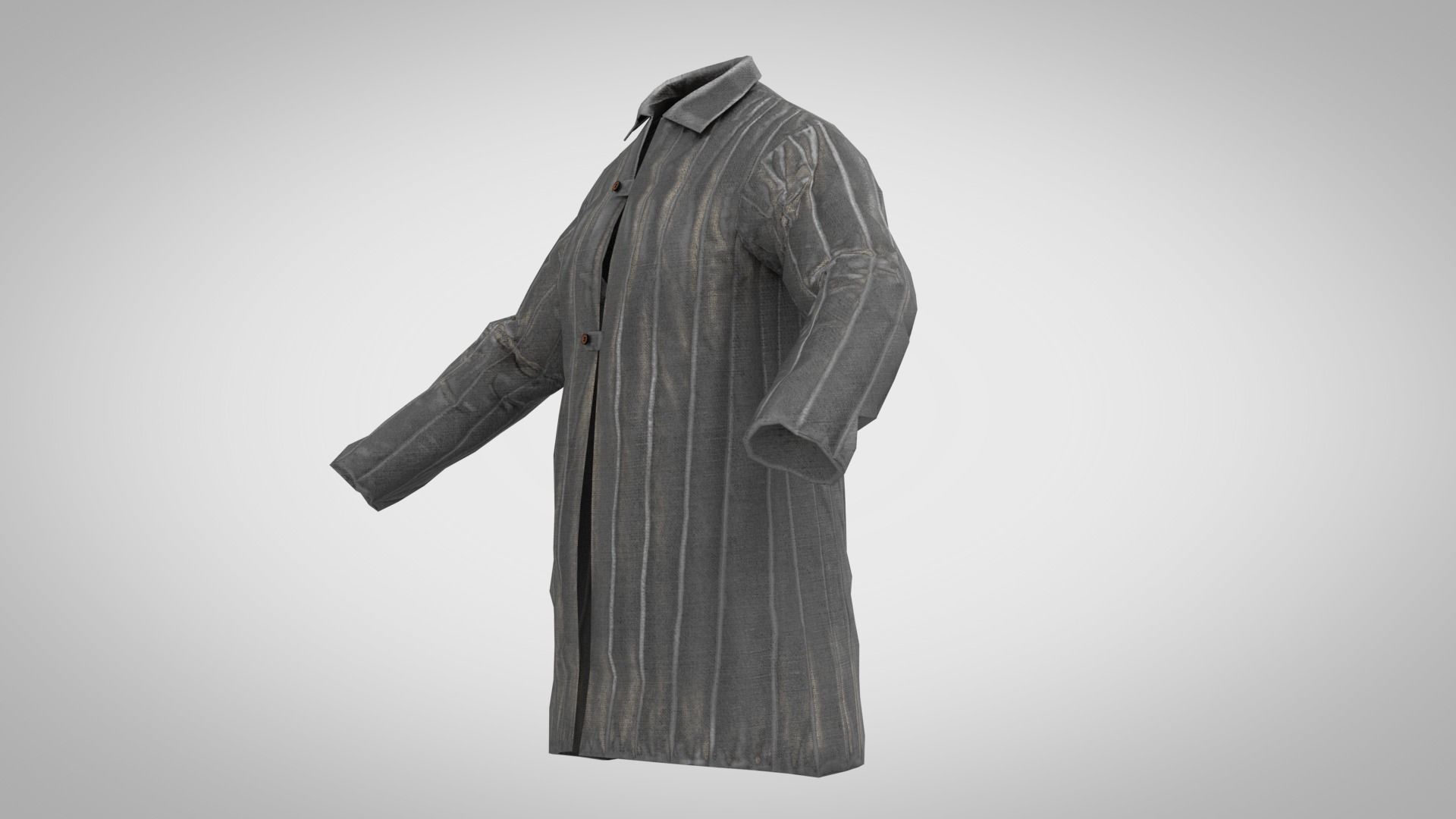jacket coat with pinstripe pattern Low-poly 3D model_3