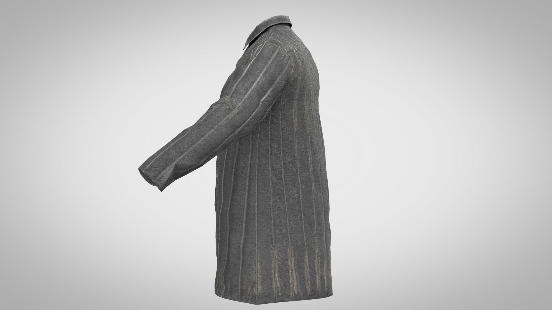 jacket coat with pinstripe pattern Low-poly 3D model_4
