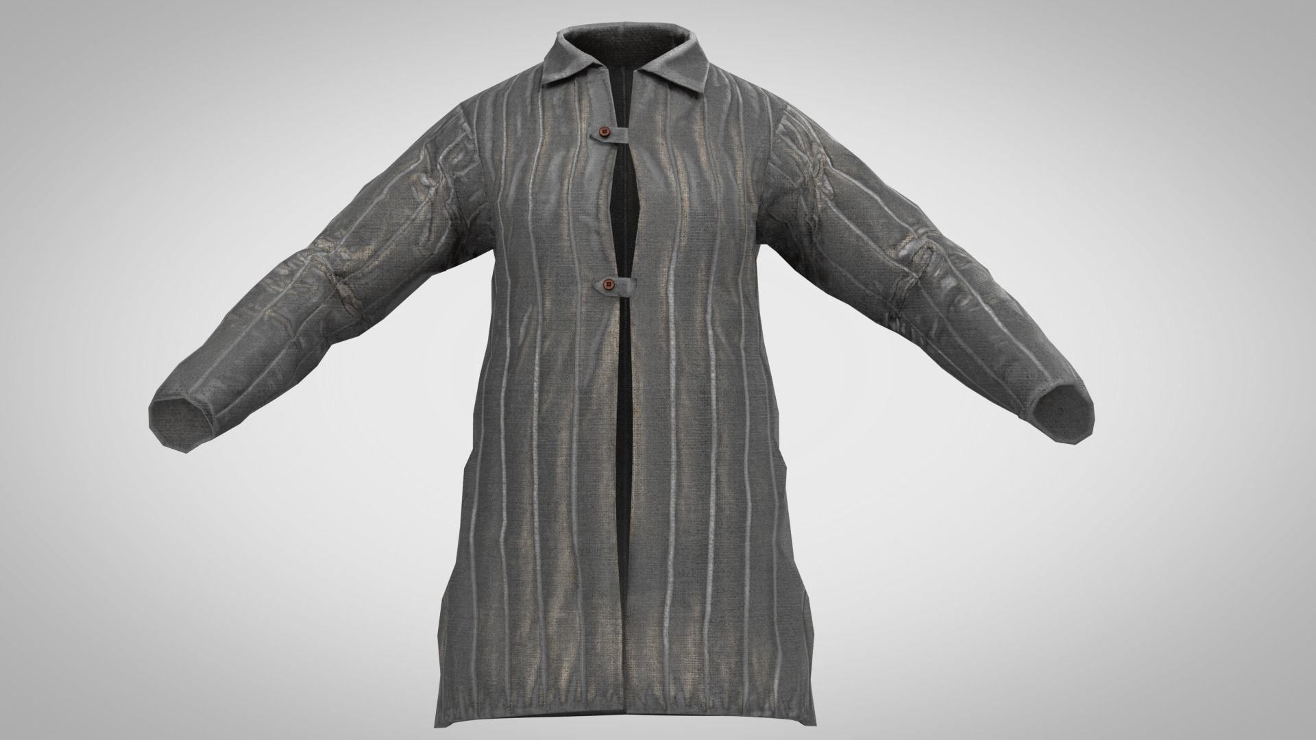 jacket coat with pinstripe pattern Low-poly 3D model_5