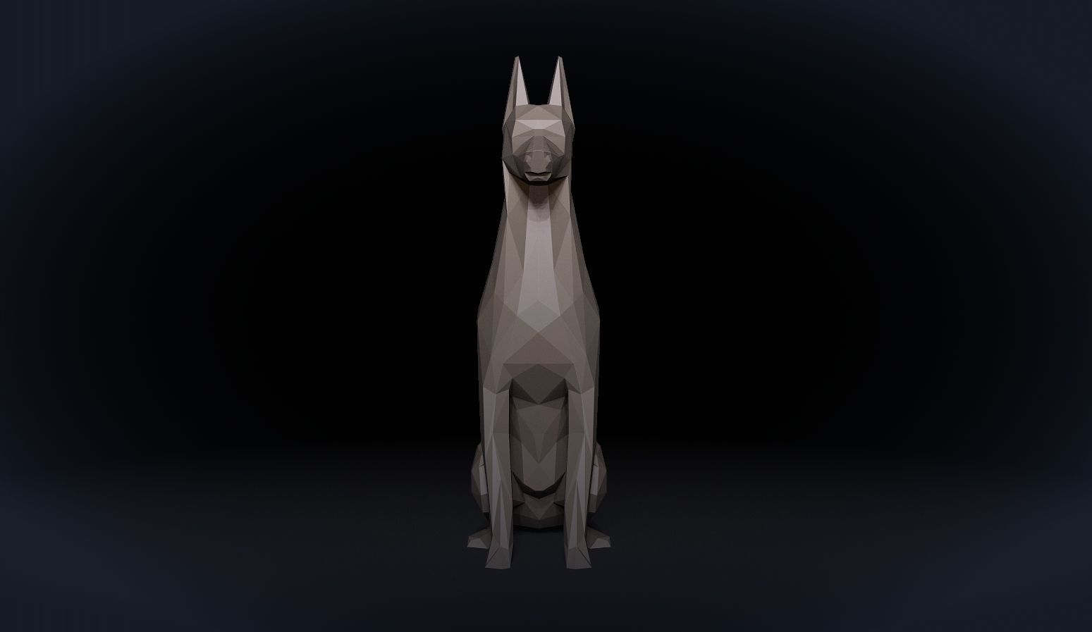Doberman Pinscher Low Poly 3D print model_5