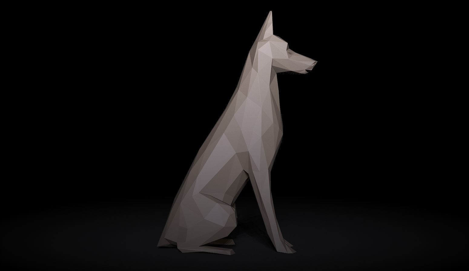 Doberman Pinscher Low Poly 3D print model_9