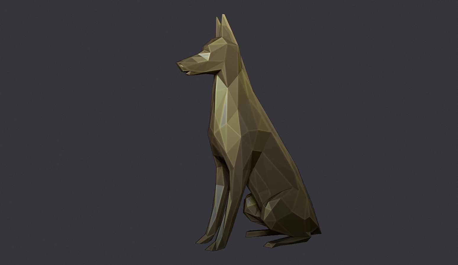 Doberman Pinscher Low Poly 3D print model_12