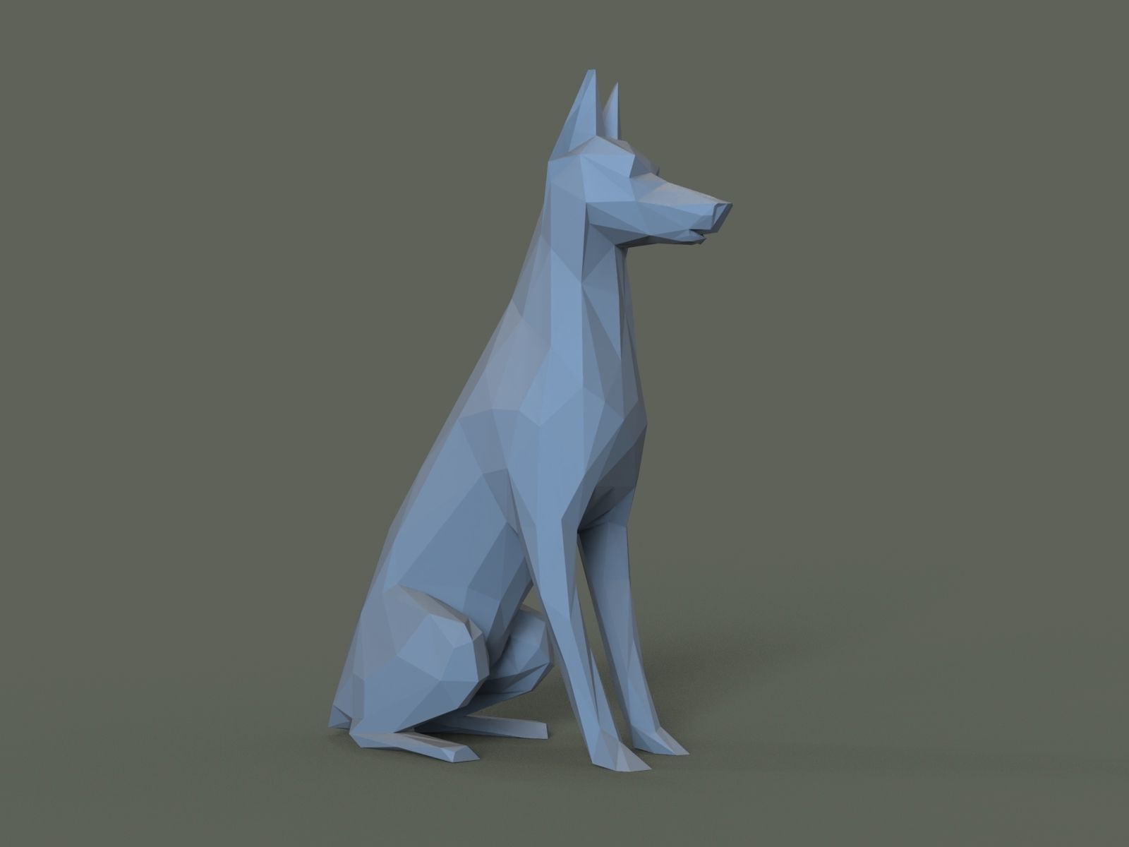 Doberman Pinscher Low Poly 3D print model_16