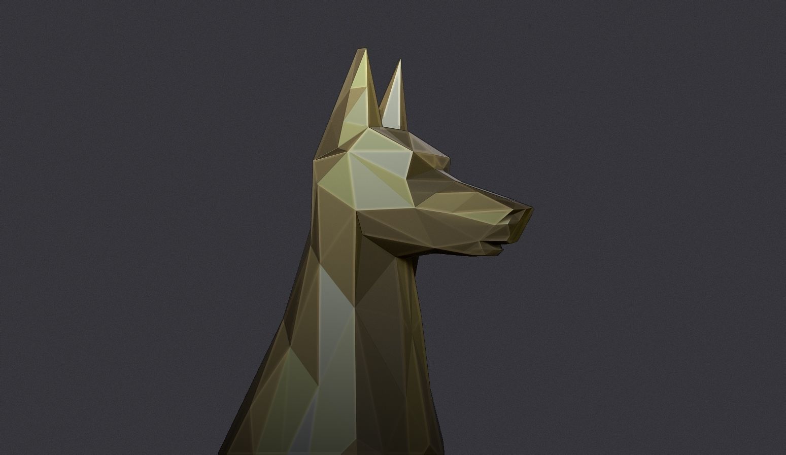 Doberman Pinscher Low Poly 3D print model_13