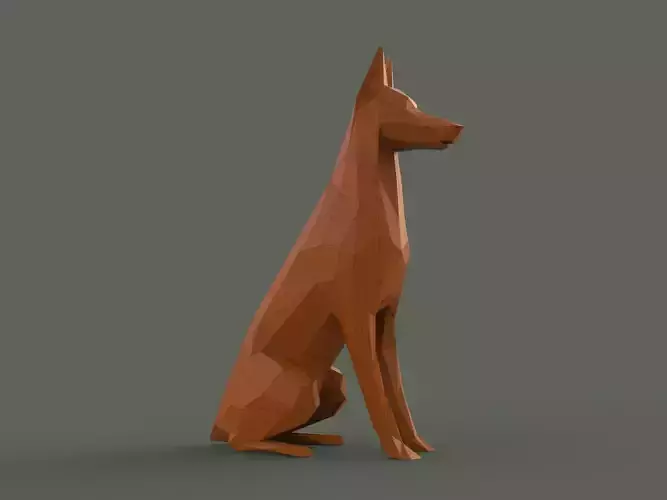 Doberman Pinscher Low Poly 3D print model