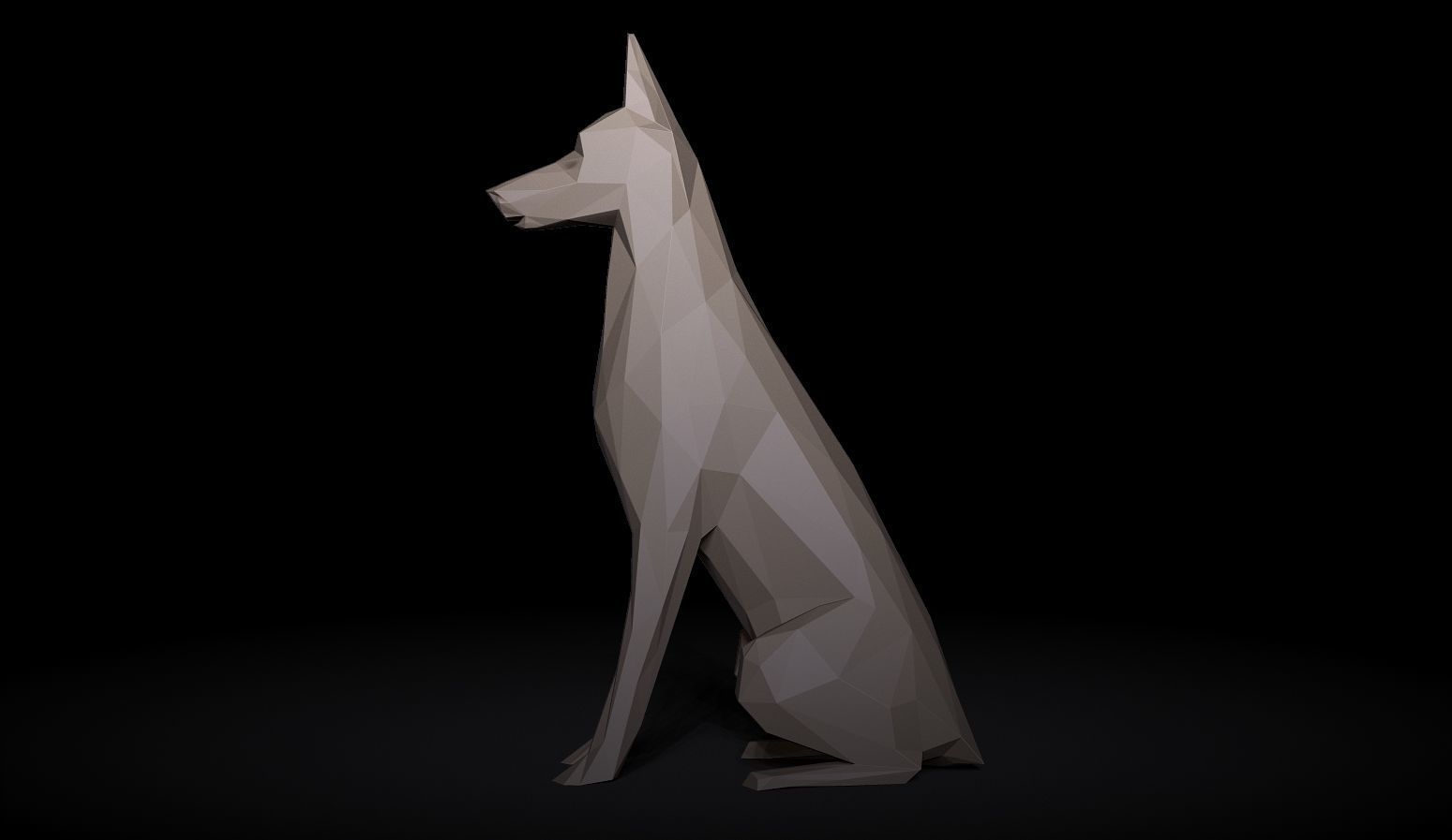 Doberman Pinscher Low Poly 3D print model_7