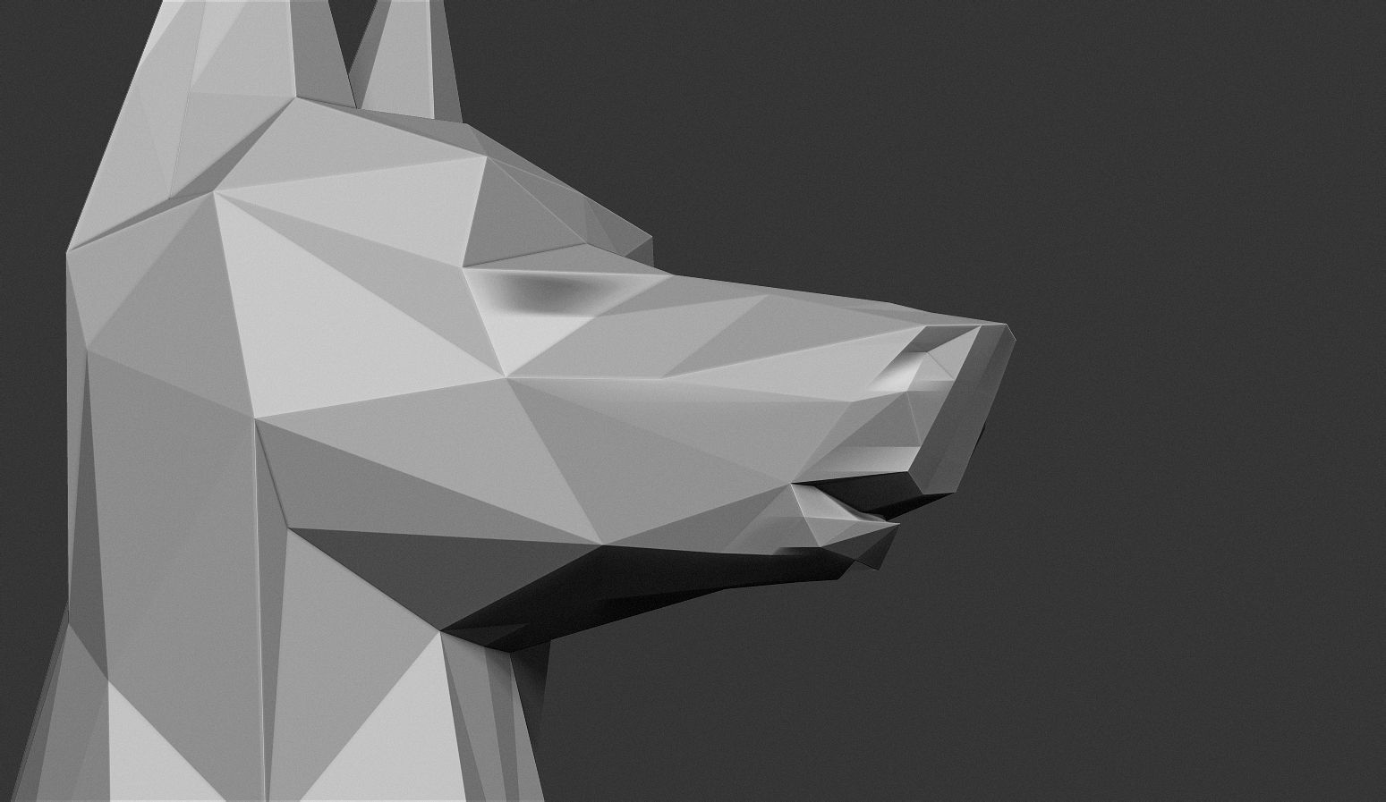 Doberman Pinscher Low Poly 3D print model_15