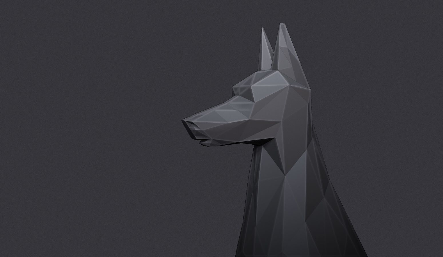 Doberman Pinscher Low Poly 3D print model_14