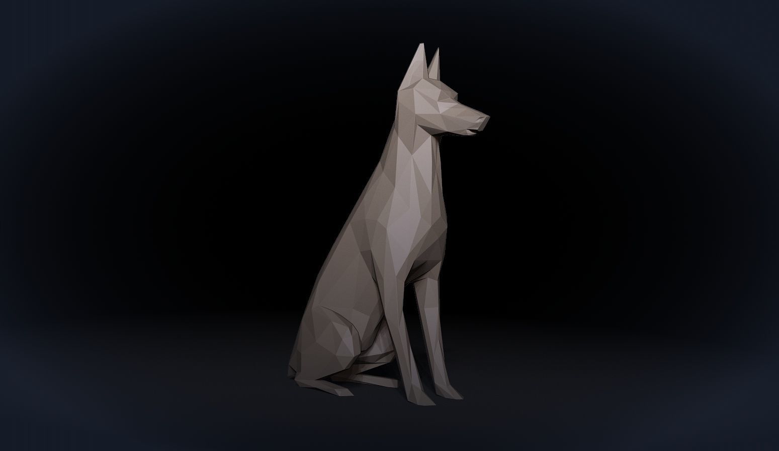 Doberman Pinscher Low Poly 3D print model_4