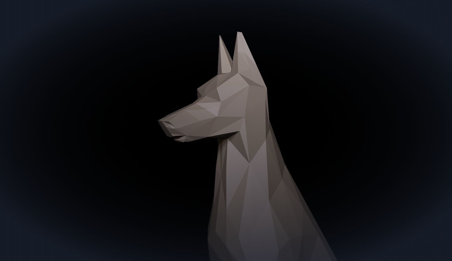 Doberman Pinscher Low Poly 3D print model_6