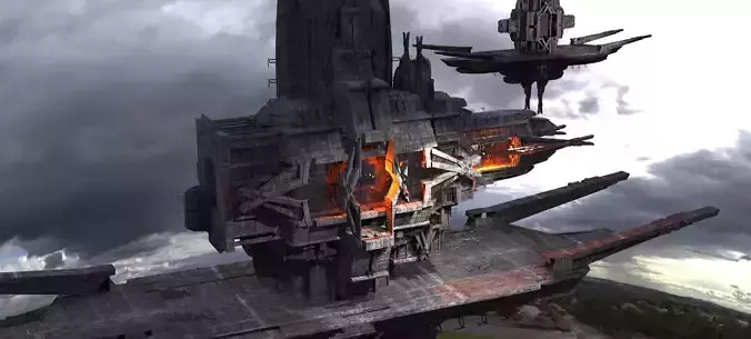 Cyberpunk Mothership Kitbash 1 3D model