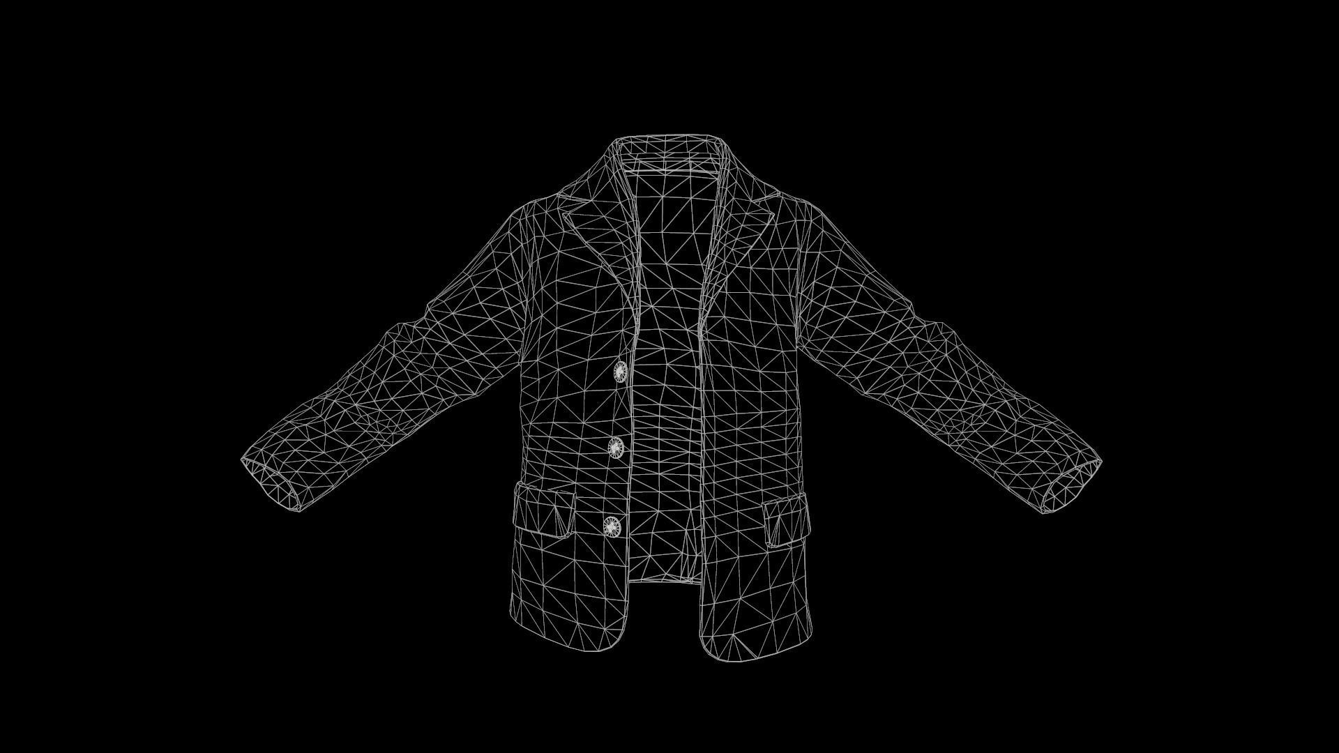 cowboy jacket Low-poly 3D model_8