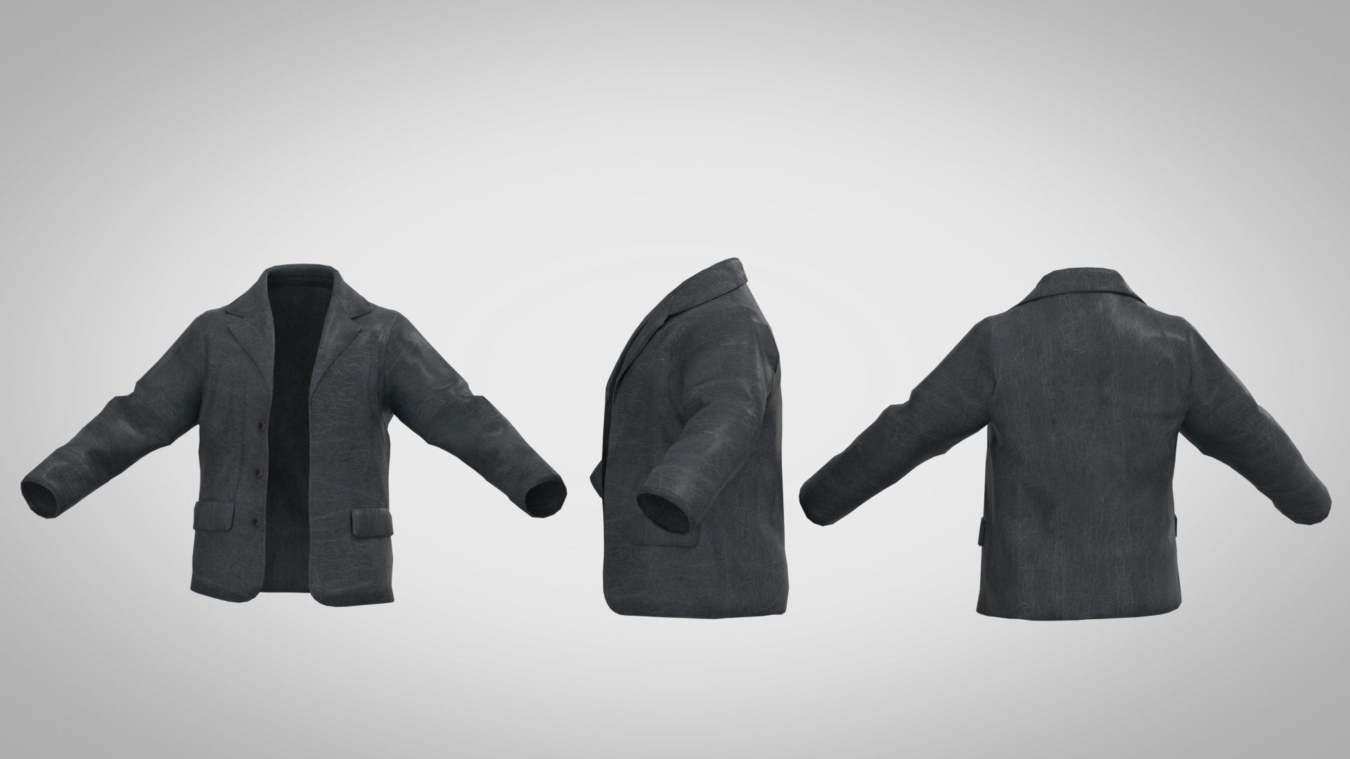 cowboy jacket Low-poly 3D model_1