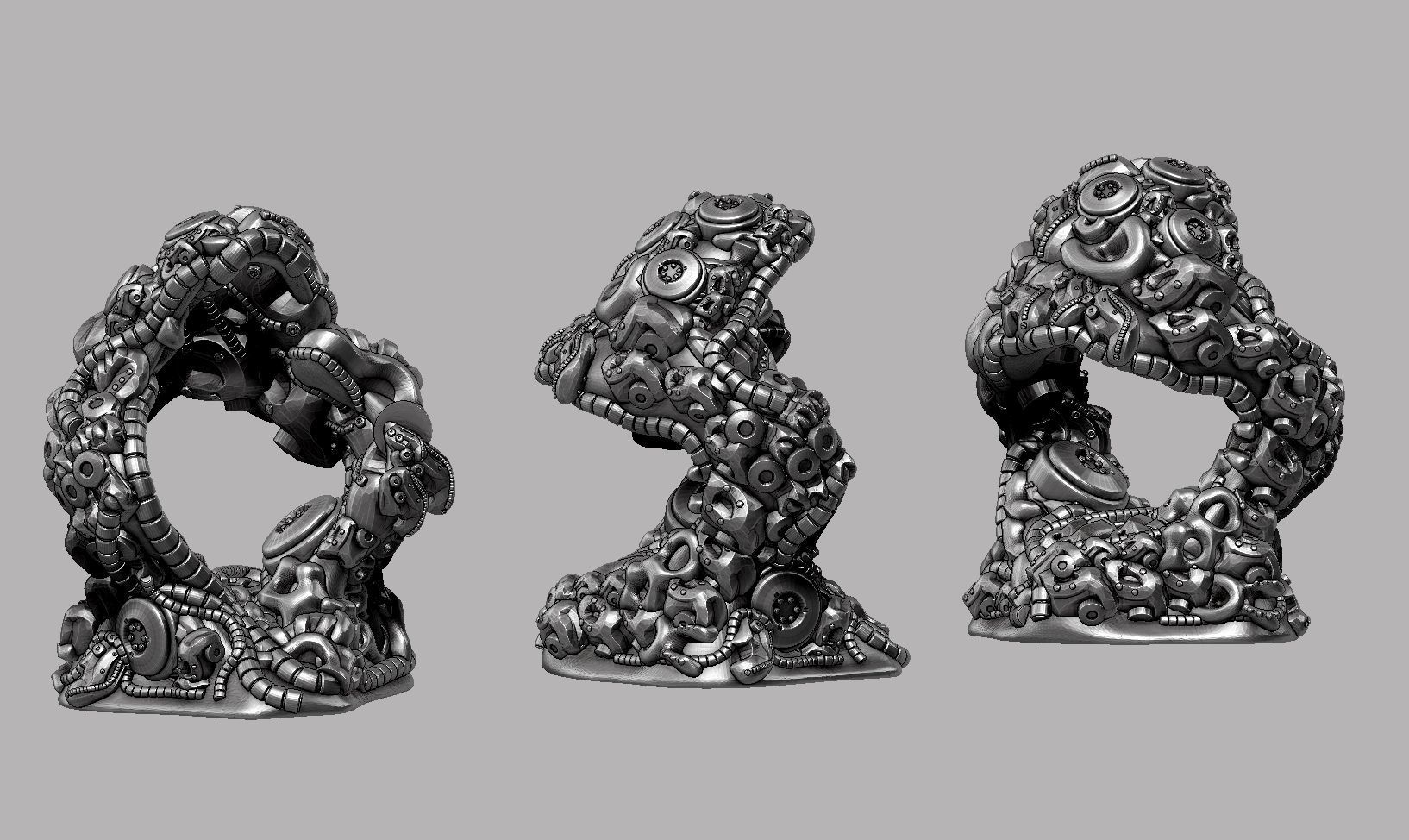 Modern Abstract robotic sculpture 3d print model 167 3D print model_1