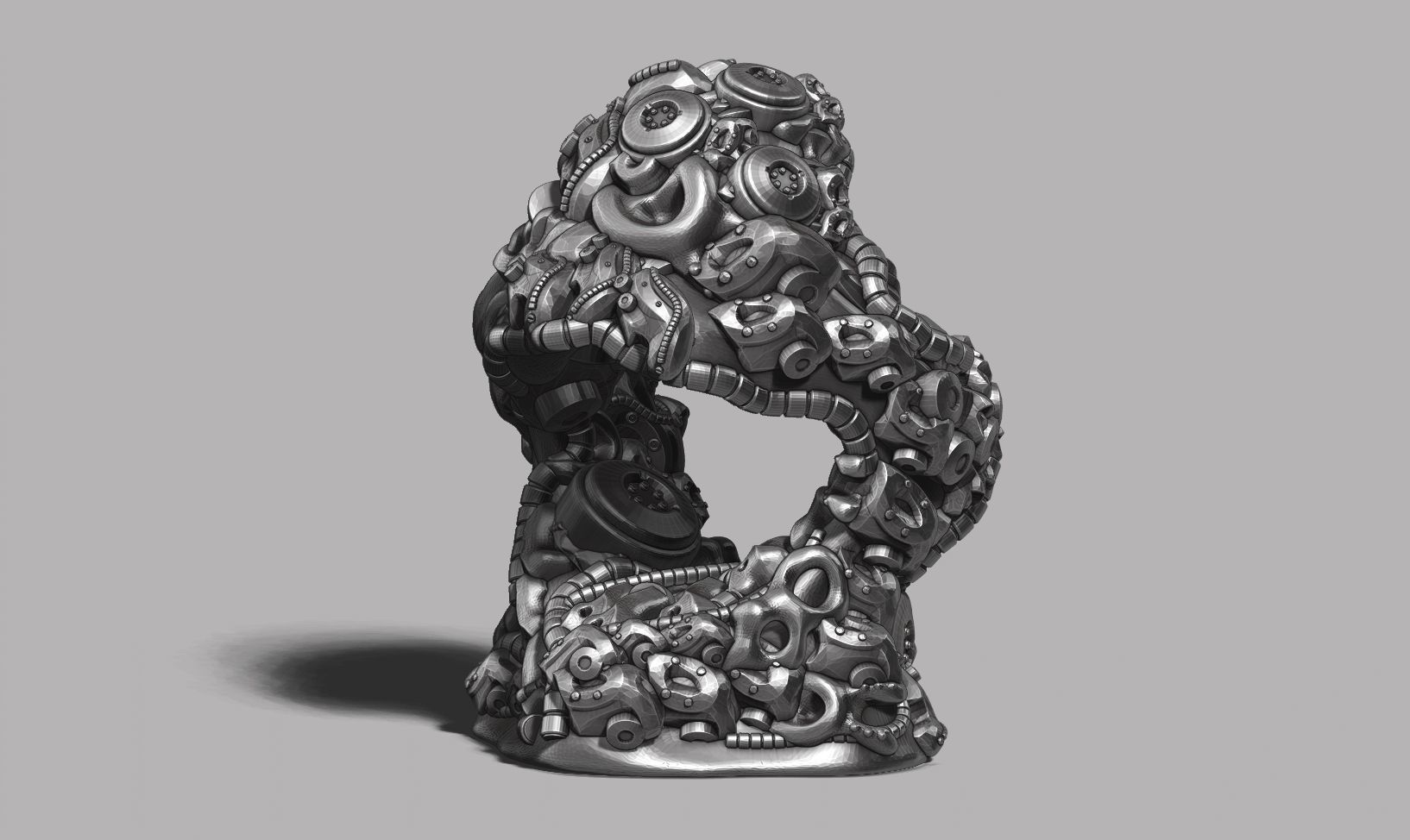 Modern Abstract robotic sculpture 3d print model 167 3D print model_6