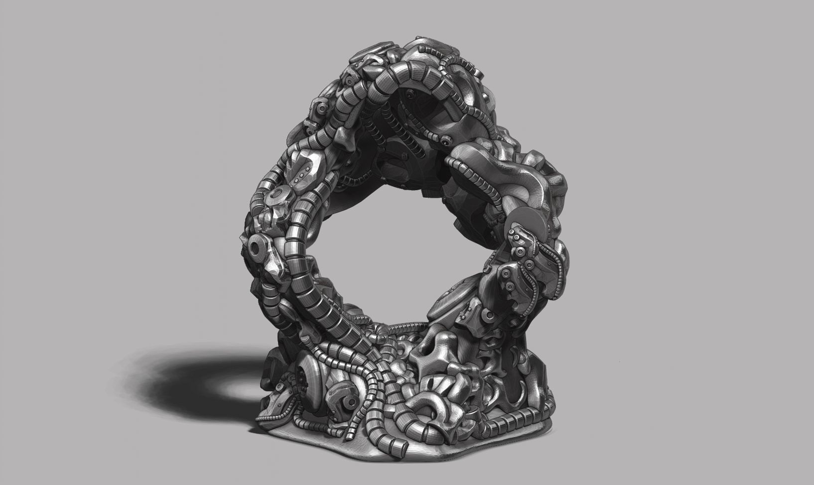 Modern Abstract robotic sculpture 3d print model 167 3D print model_12