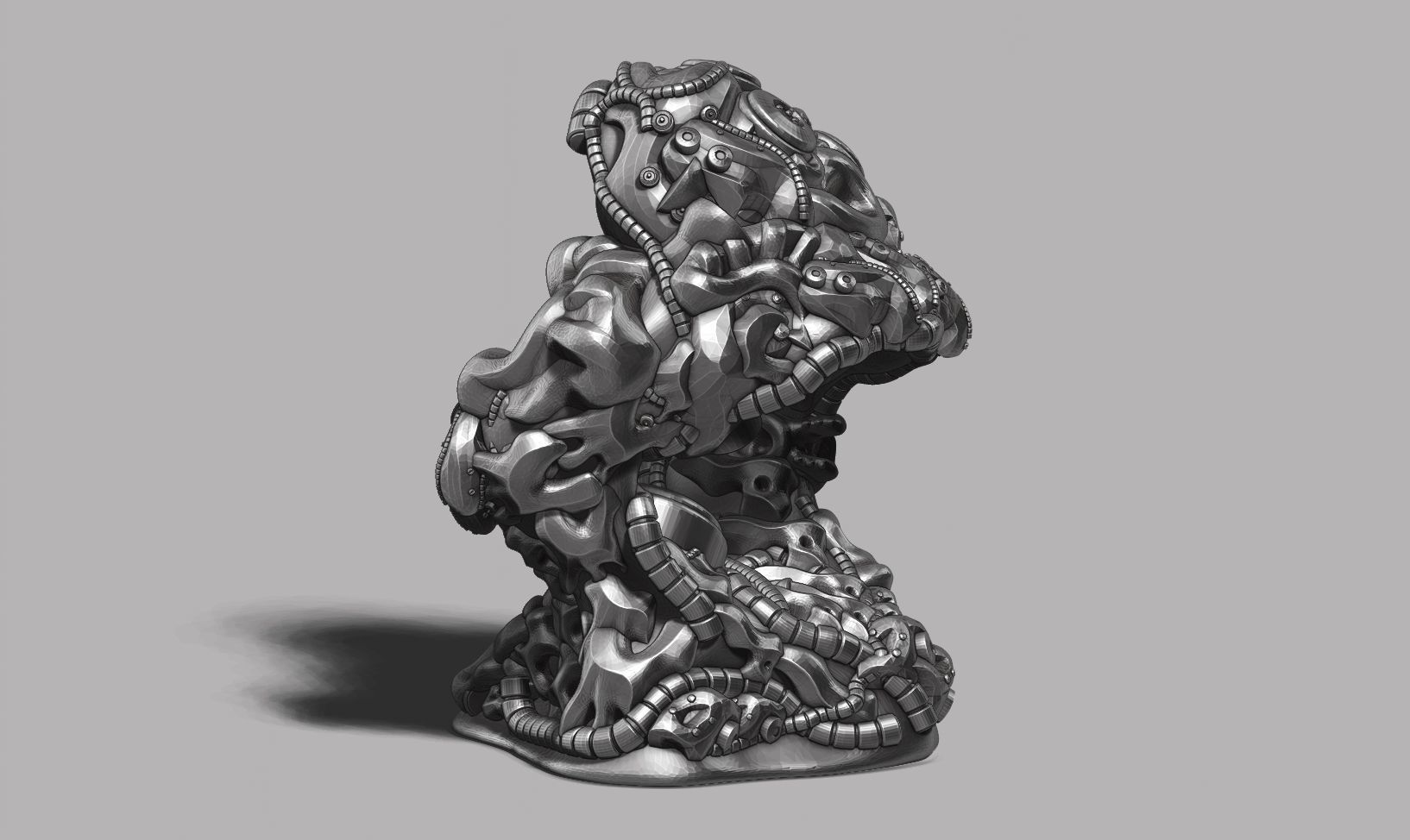 Modern Abstract robotic sculpture 3d print model 167 3D print model_9