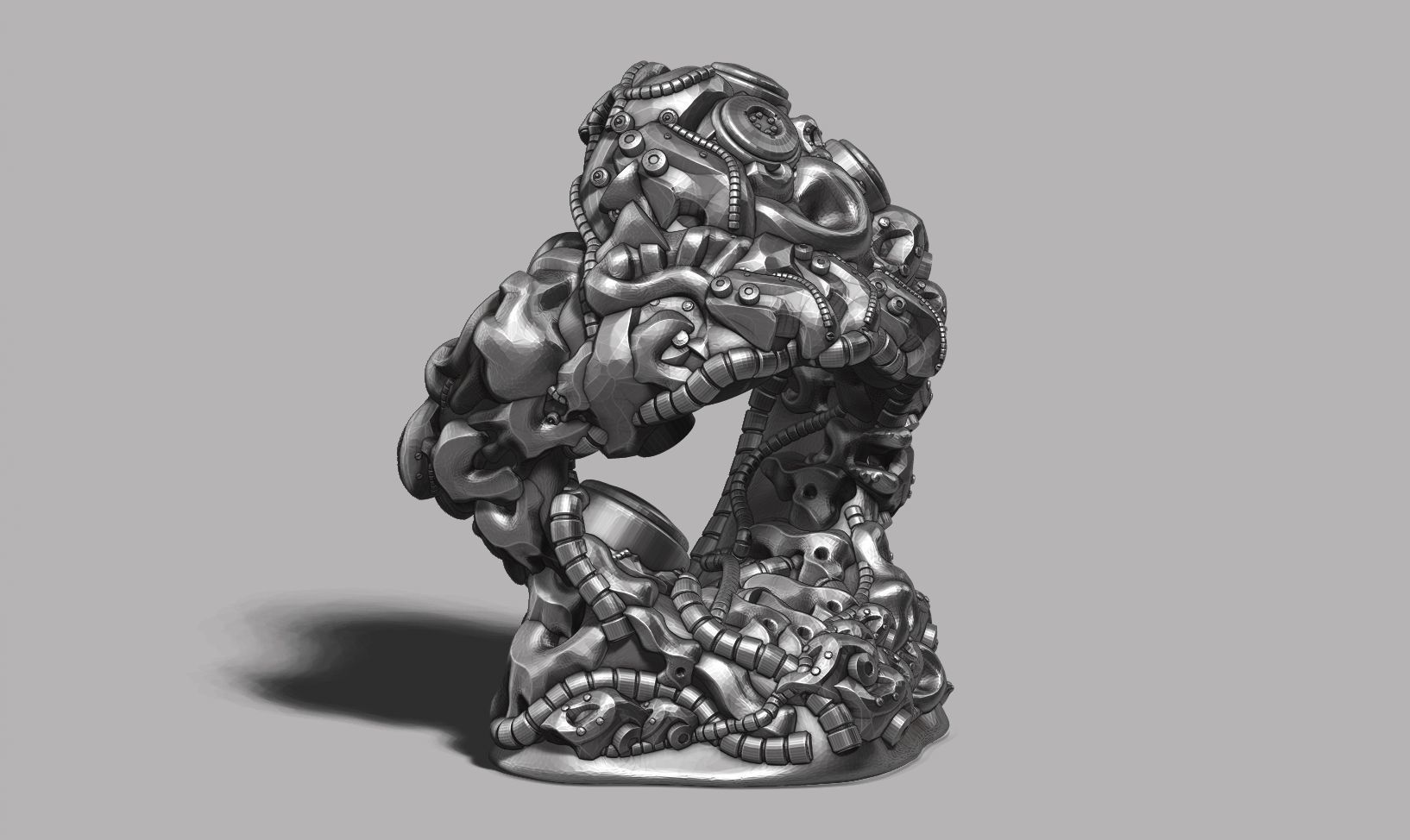 Modern Abstract robotic sculpture 3d print model 167 3D print model_8