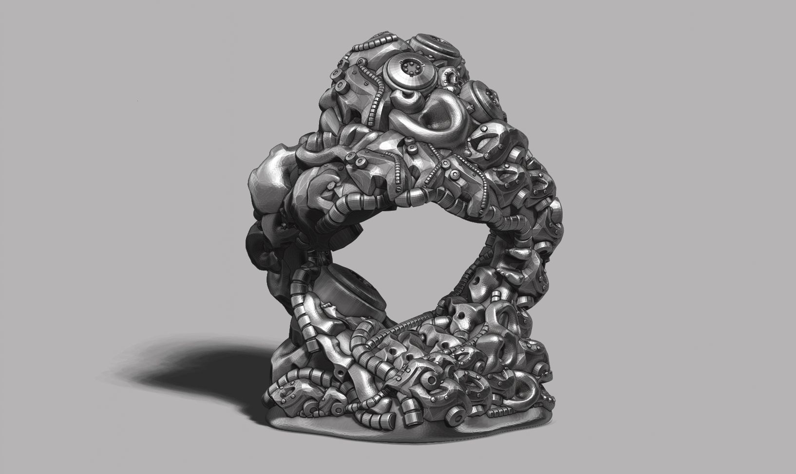 Modern Abstract robotic sculpture 3d print model 167 3D print model_7