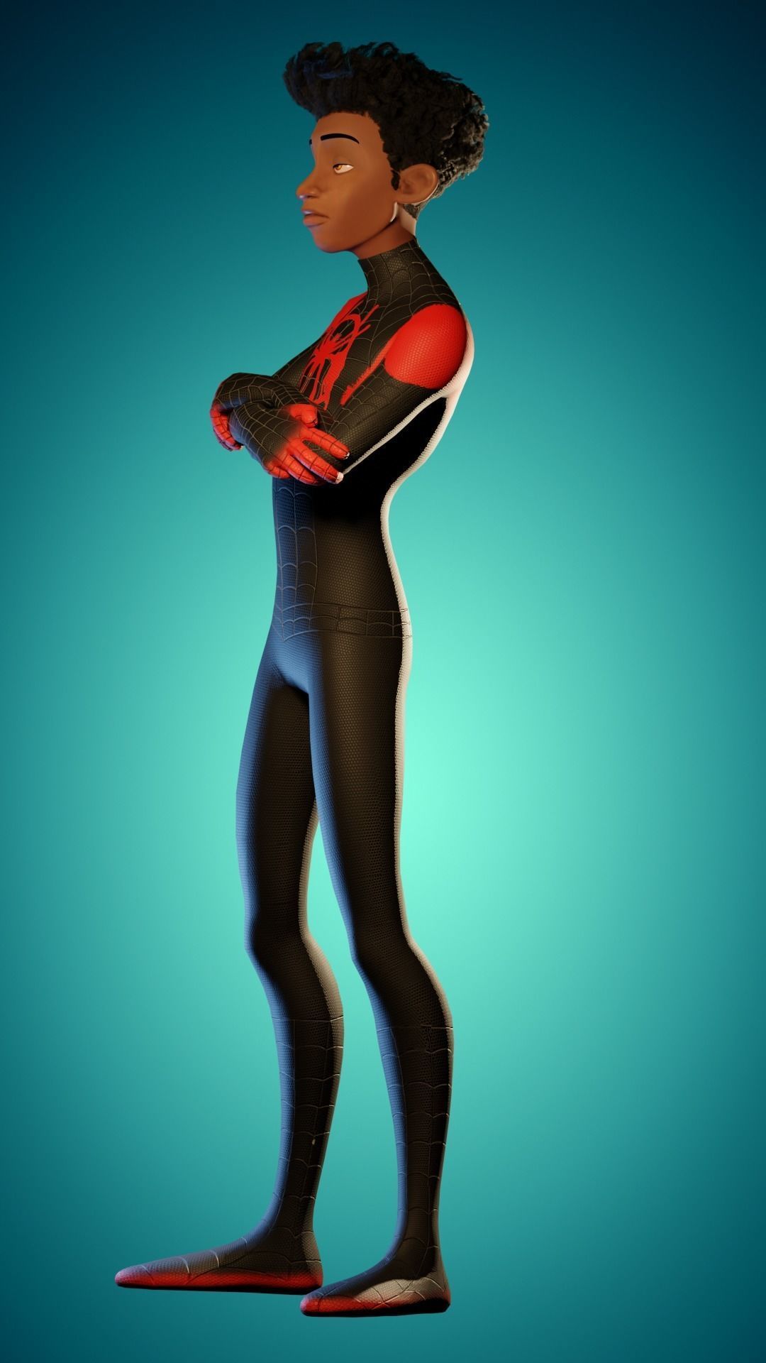 Spiderverse Models Miles Morales - From Spider Into To The Spider verse 3D model rigged ...