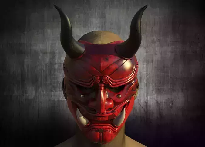 White Death mask Hannya Mask 3D print model