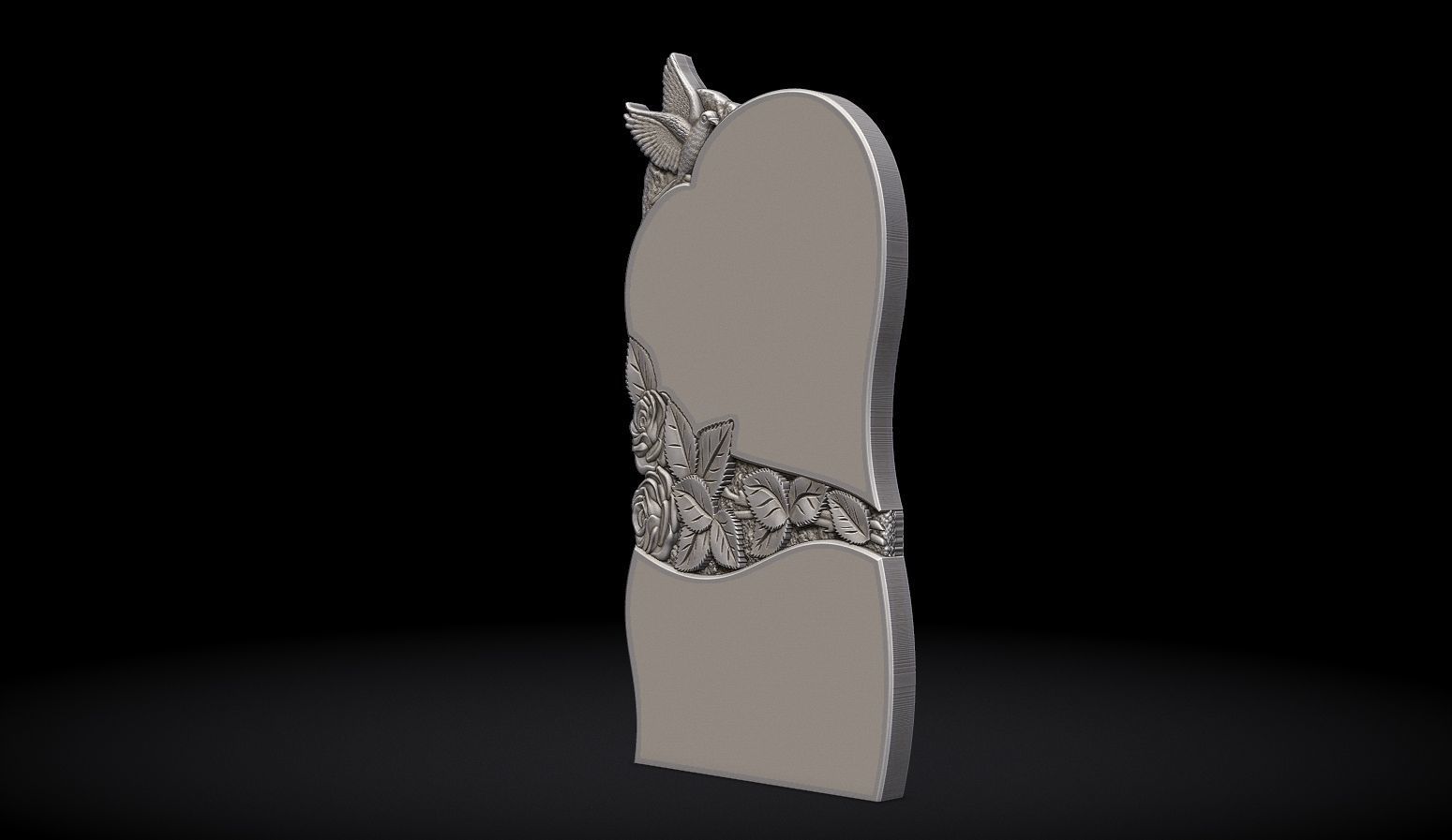 Memorial Tombstone with Pigeon for Cnc Carving 3D print model_4