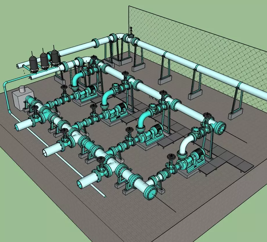 GAZ station 3D model_0