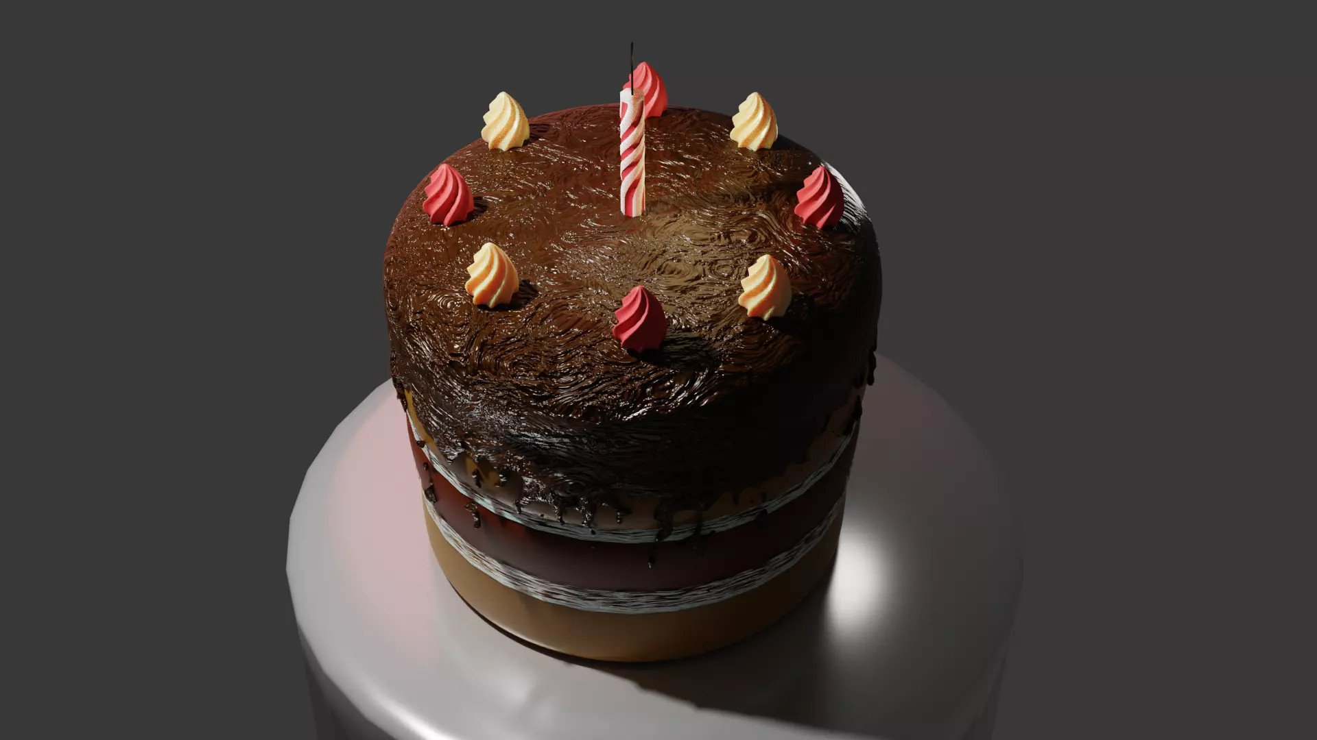 Chocolate BirthdayCake 3D model